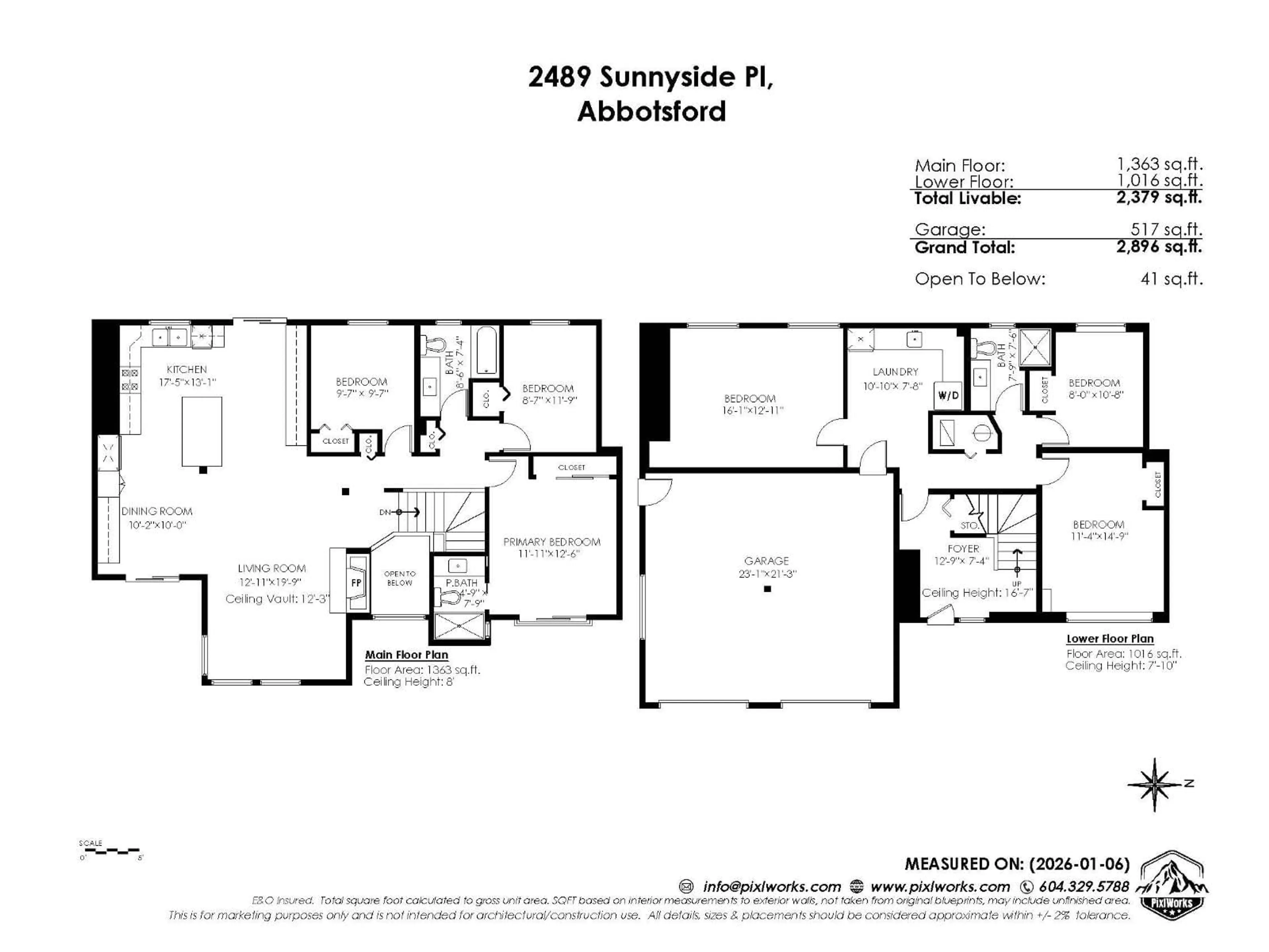 Floor plan for 2489 SUNNYSIDE PLACE, Abbotsford British Columbia V2T4C4