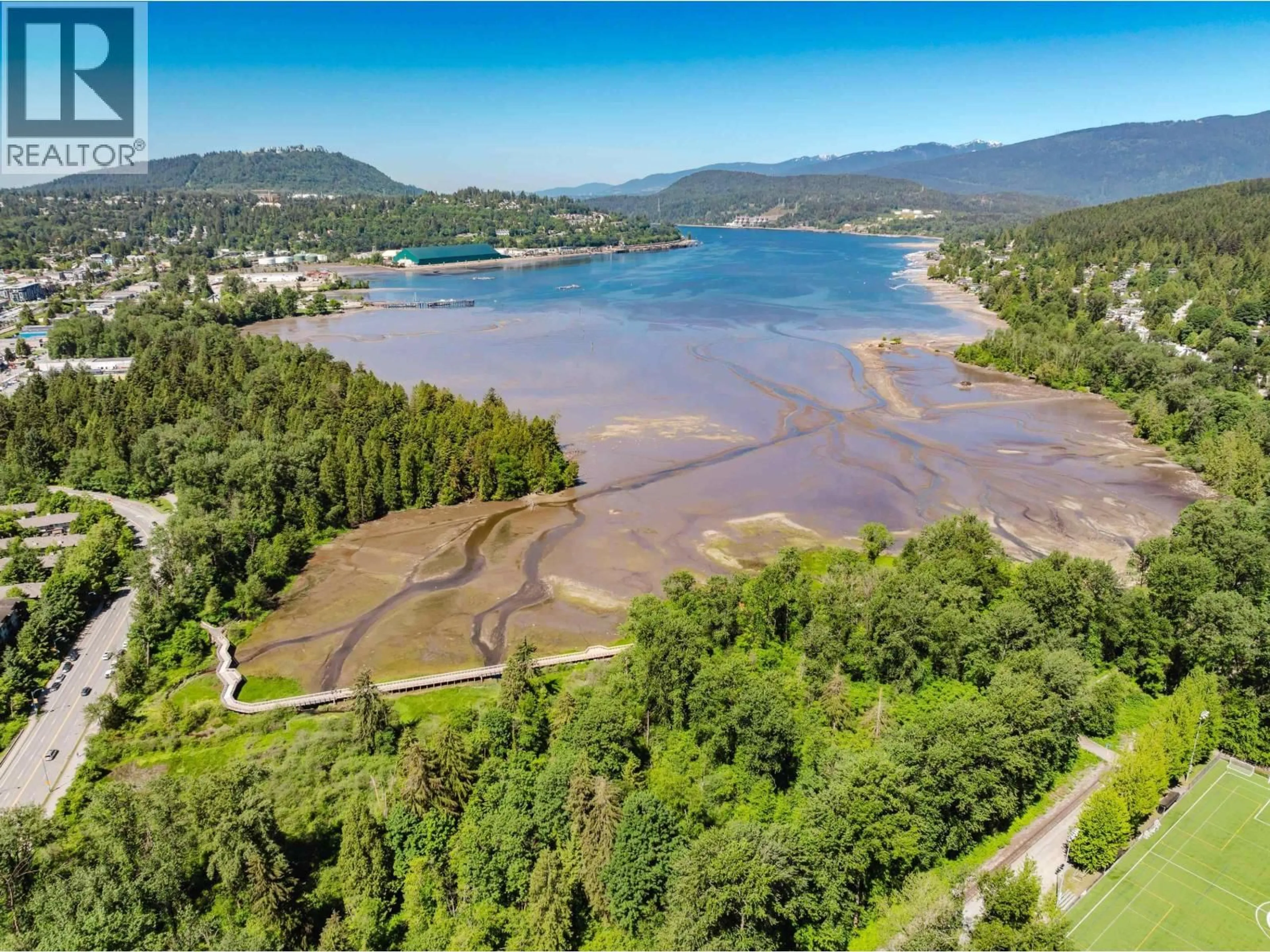 A pic from outside/outdoor area/front of a property/back of a property/a pic from drone, water/lake/river/ocean view for 2202 - 301 CAPILANO ROAD, Port Moody British Columbia V3H0G6