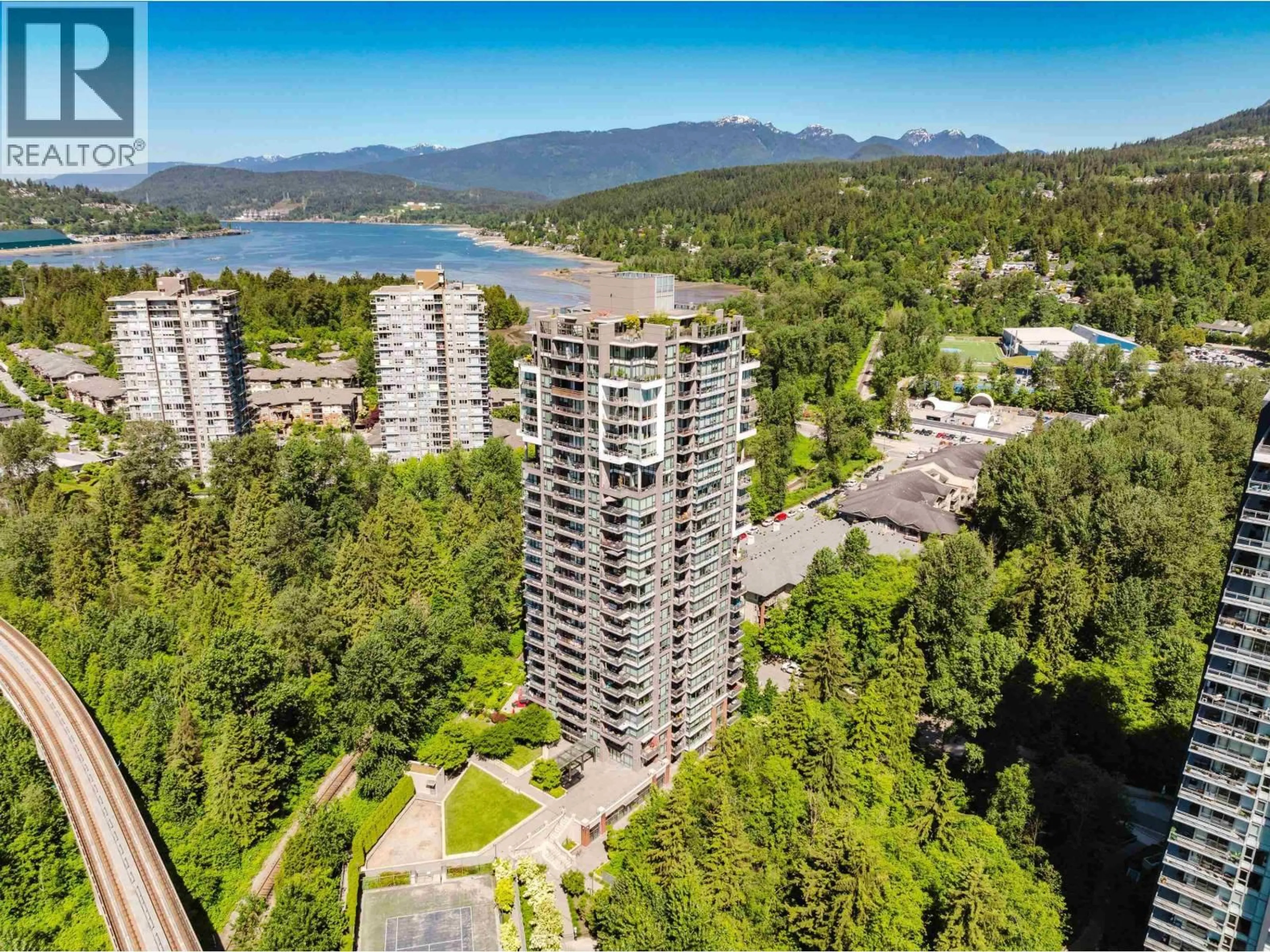 A pic from outside/outdoor area/front of a property/back of a property/a pic from drone, unknown for 2202 - 301 CAPILANO ROAD, Port Moody British Columbia V3H0G6