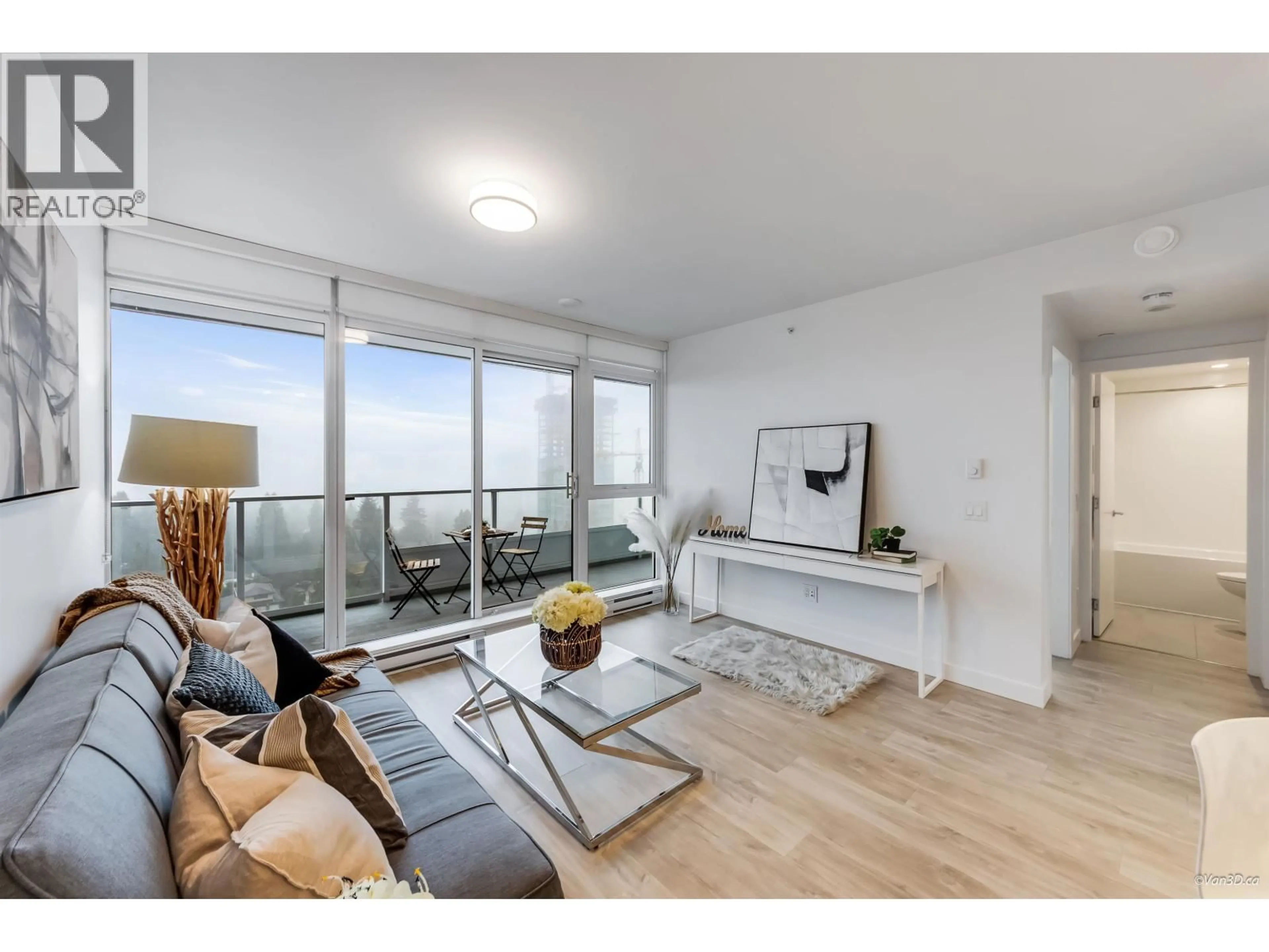 Living room with furniture, wood/laminate floor for 1402 - 525 FOSTER AVENUE, Coquitlam British Columbia V3J0H6