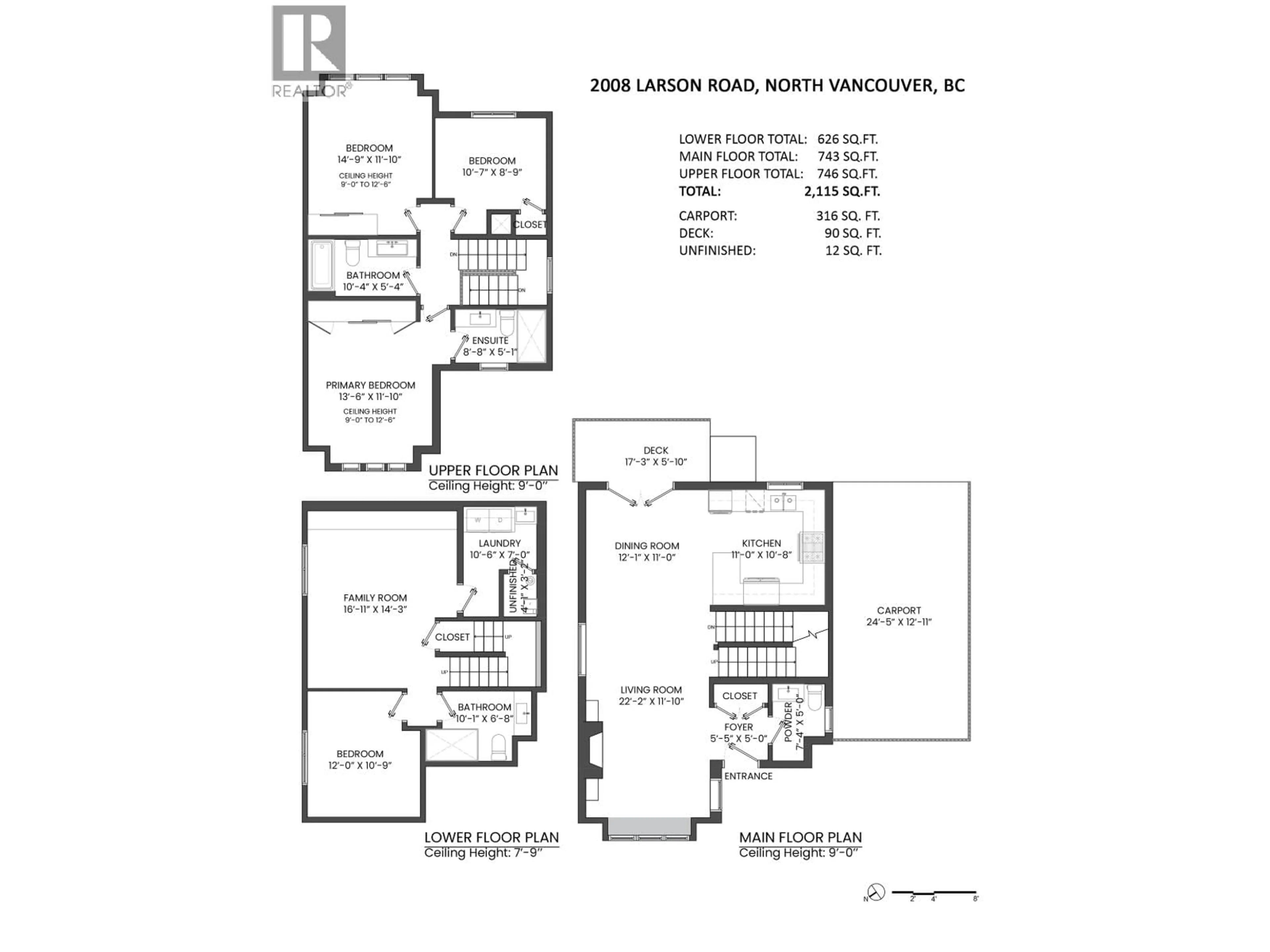 Floor plan for 2008 LARSON ROAD, North Vancouver British Columbia V7M0E1