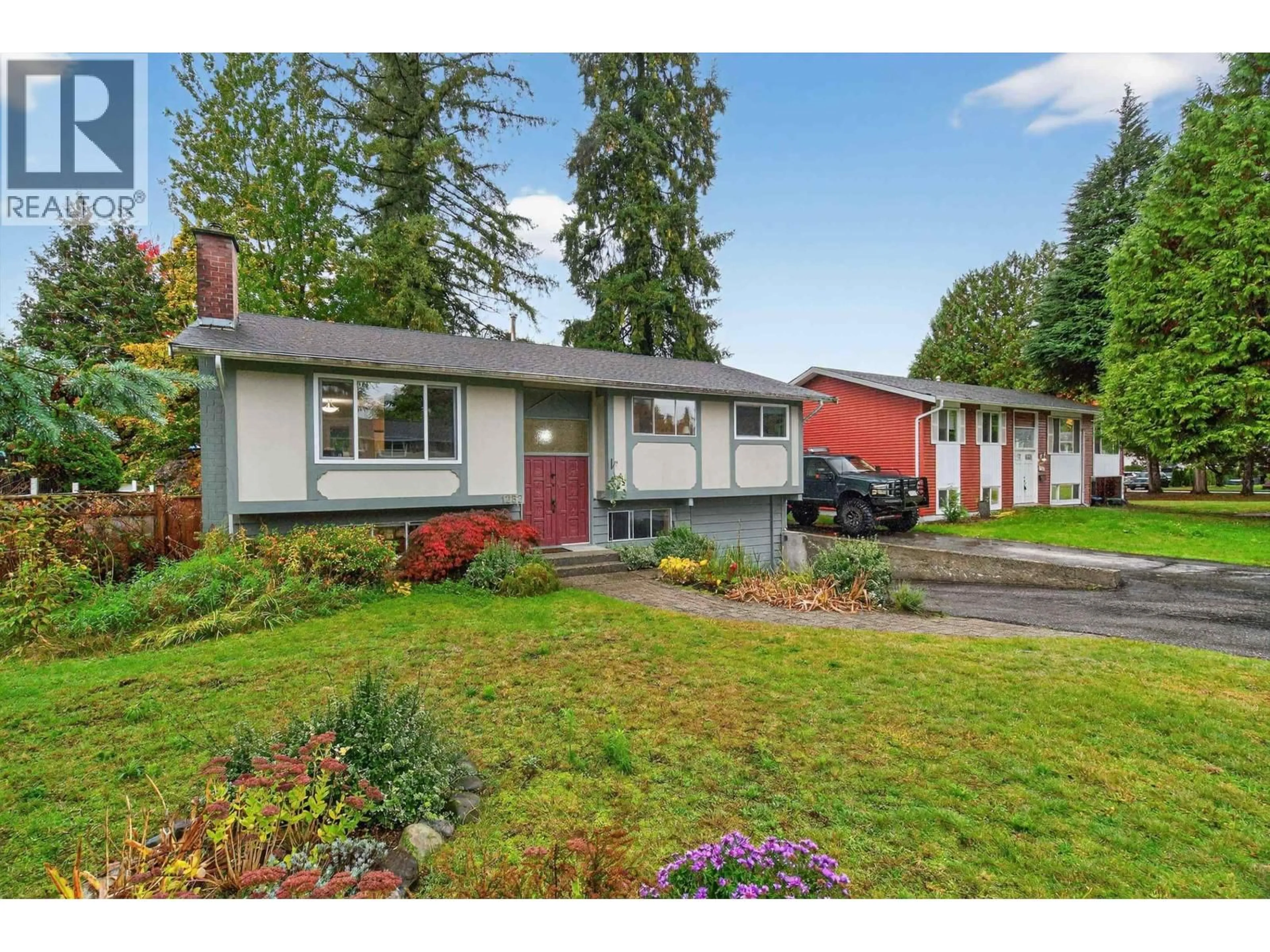 Home with vinyl exterior material, street for 1252 ELLIS DRIVE, Port Coquitlam British Columbia V3B1G8