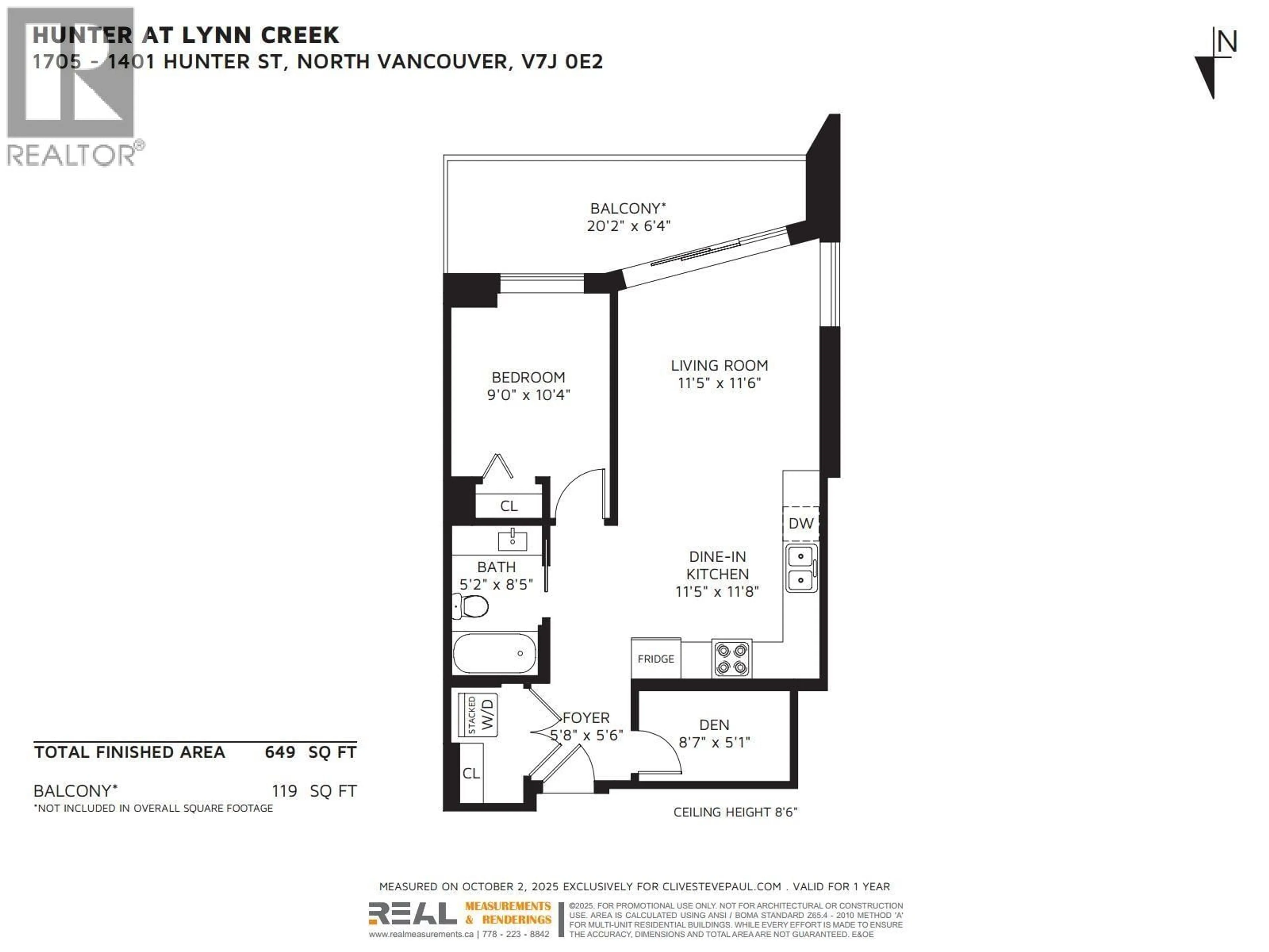 Floor plan for 1705 - 1401 HUNTER STREET, North Vancouver British Columbia V7J0E2