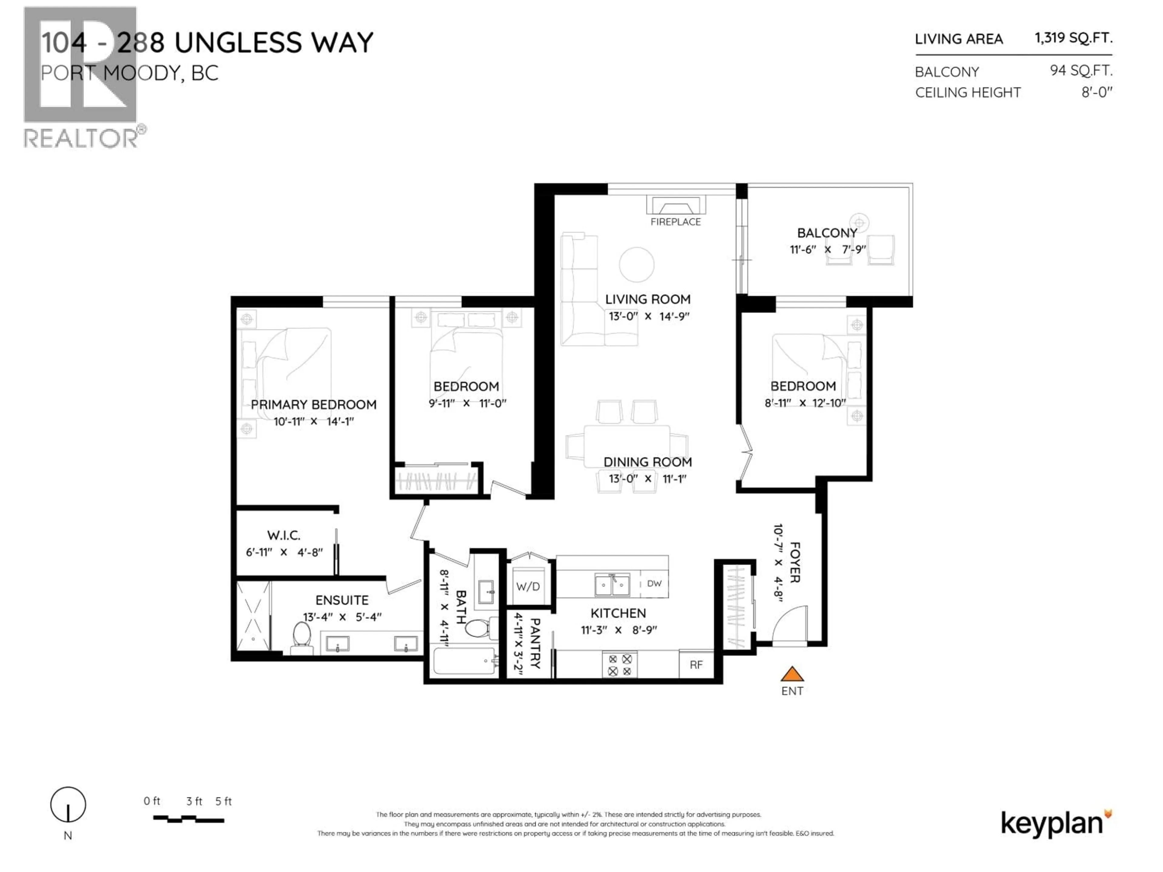 Floor plan for 104 - 288 UNGLESS WAY, Port Moody British Columbia V3H0C9