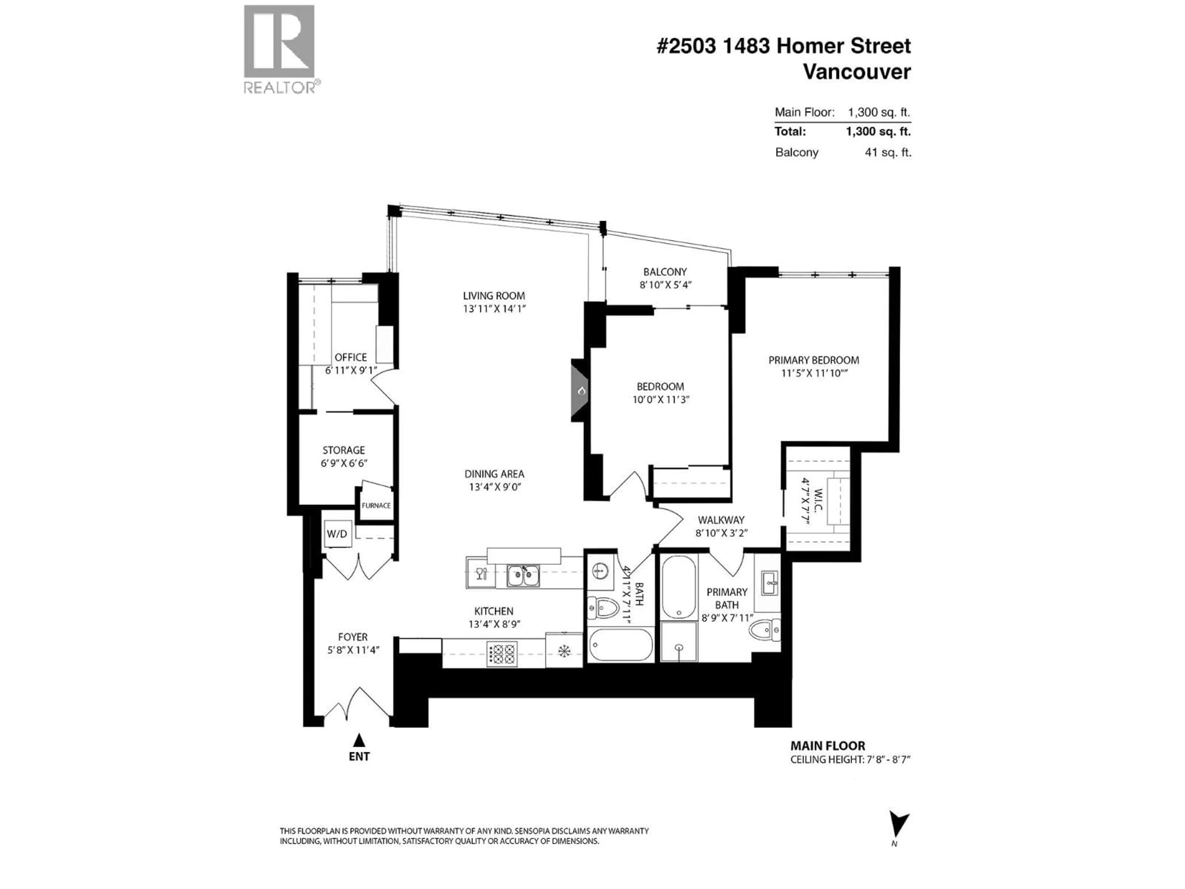 Floor plan for 2503 - 1483 HOMER STREET, Vancouver British Columbia V6Z3C7