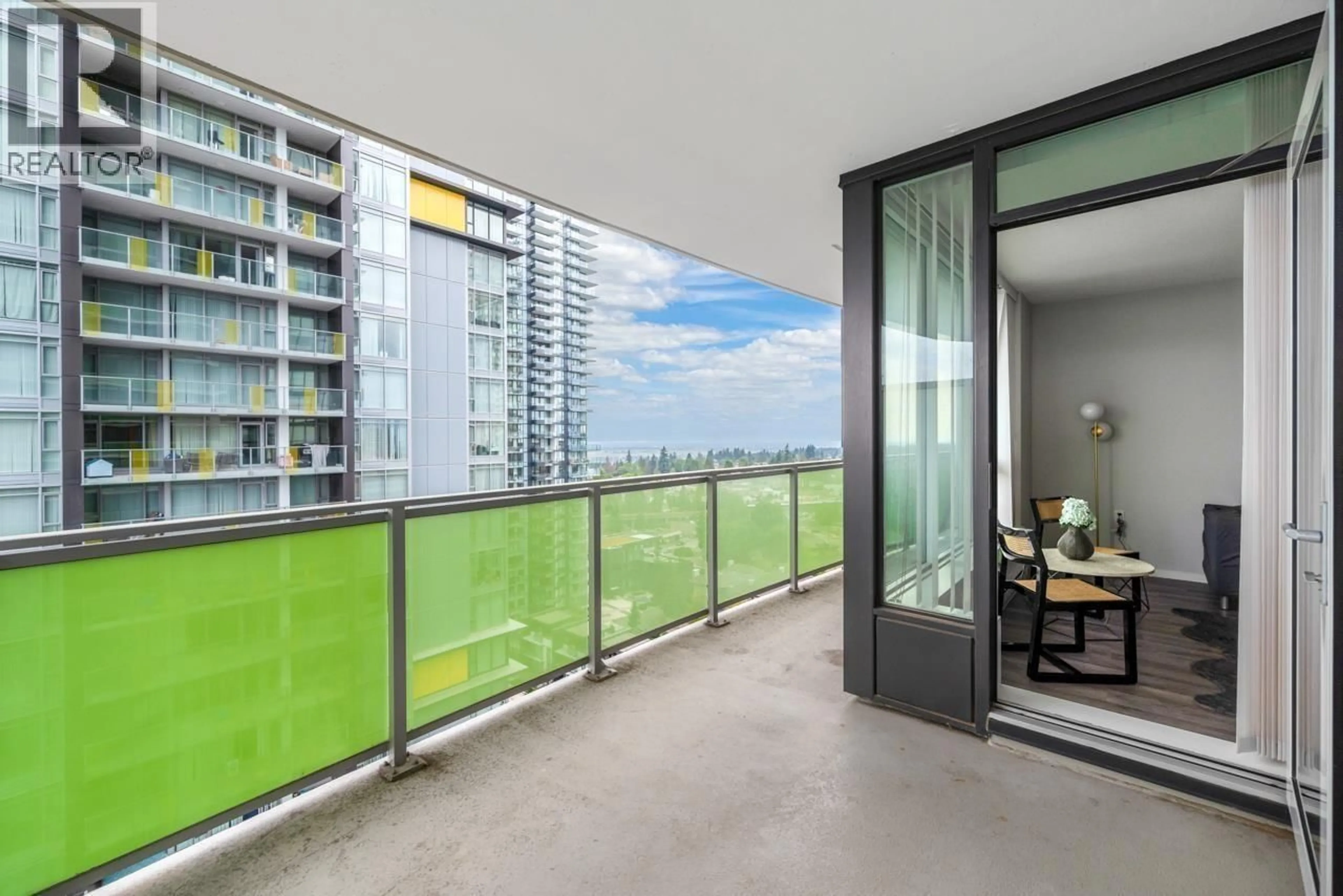 Balcony in the apartment, city buildings view from balcony for 1608 - 6638 DUNBLANE AVENUE, Burnaby British Columbia V5H0G8