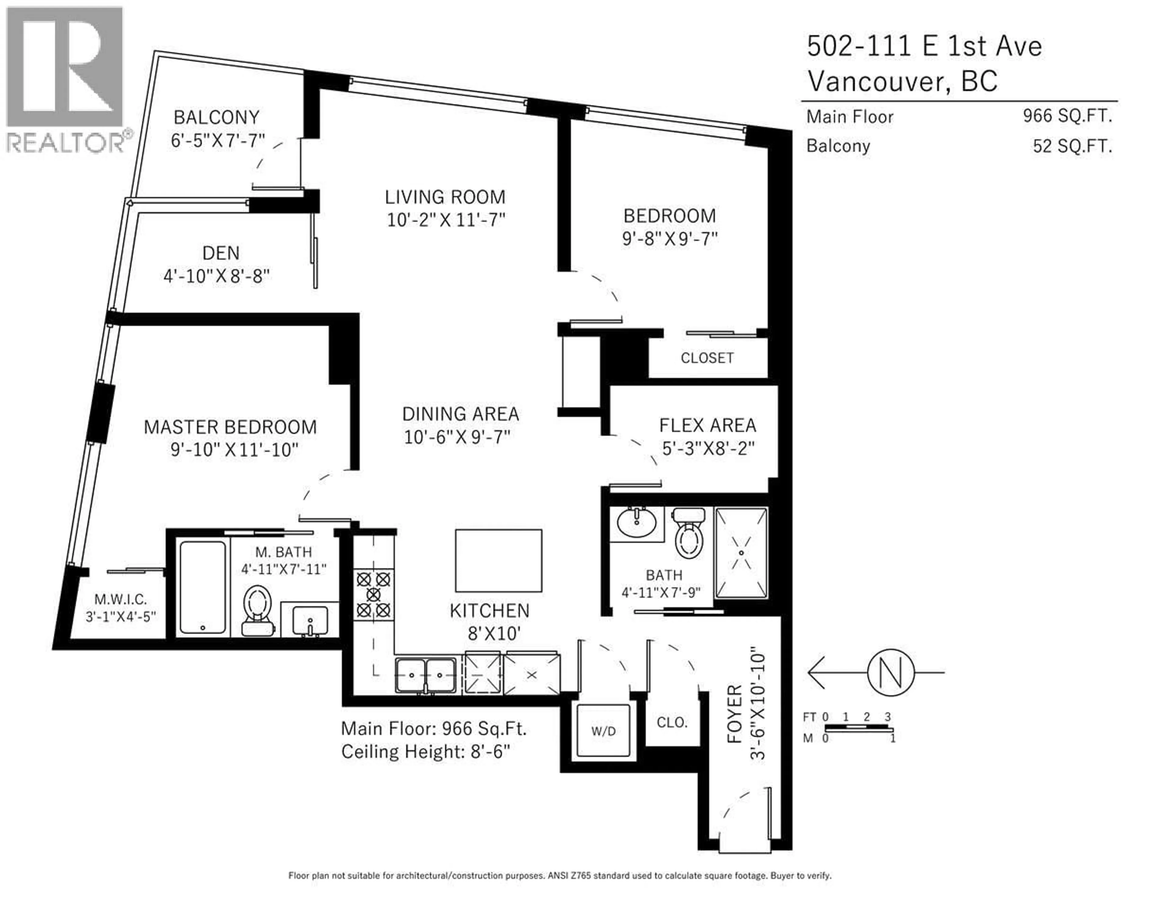 Floor plan for 502 - 111 1ST AVENUE, Vancouver British Columbia V6A0E9
