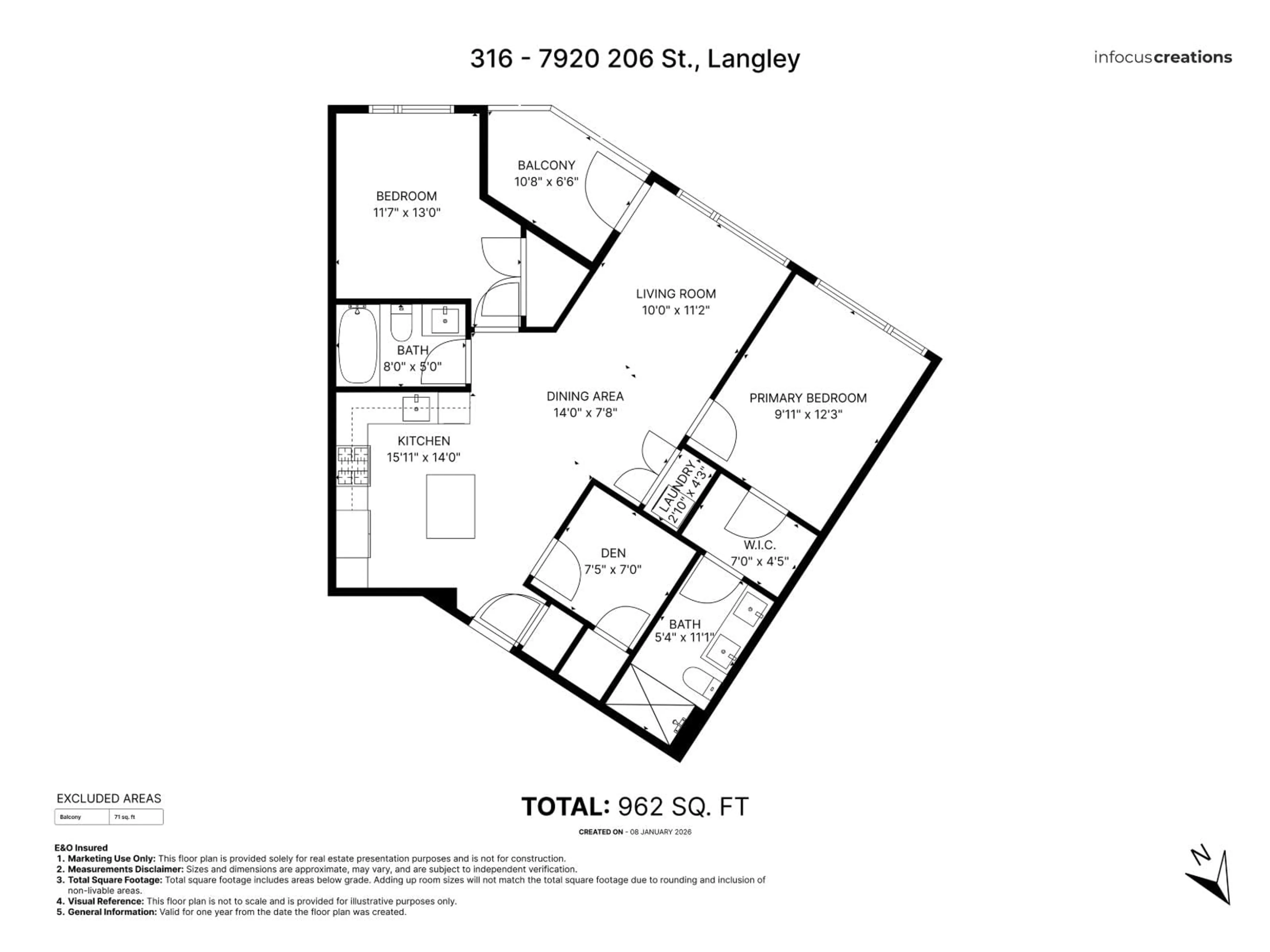 Floor plan for 316 - 7920 206 STREET, Langley British Columbia V2Y3X1