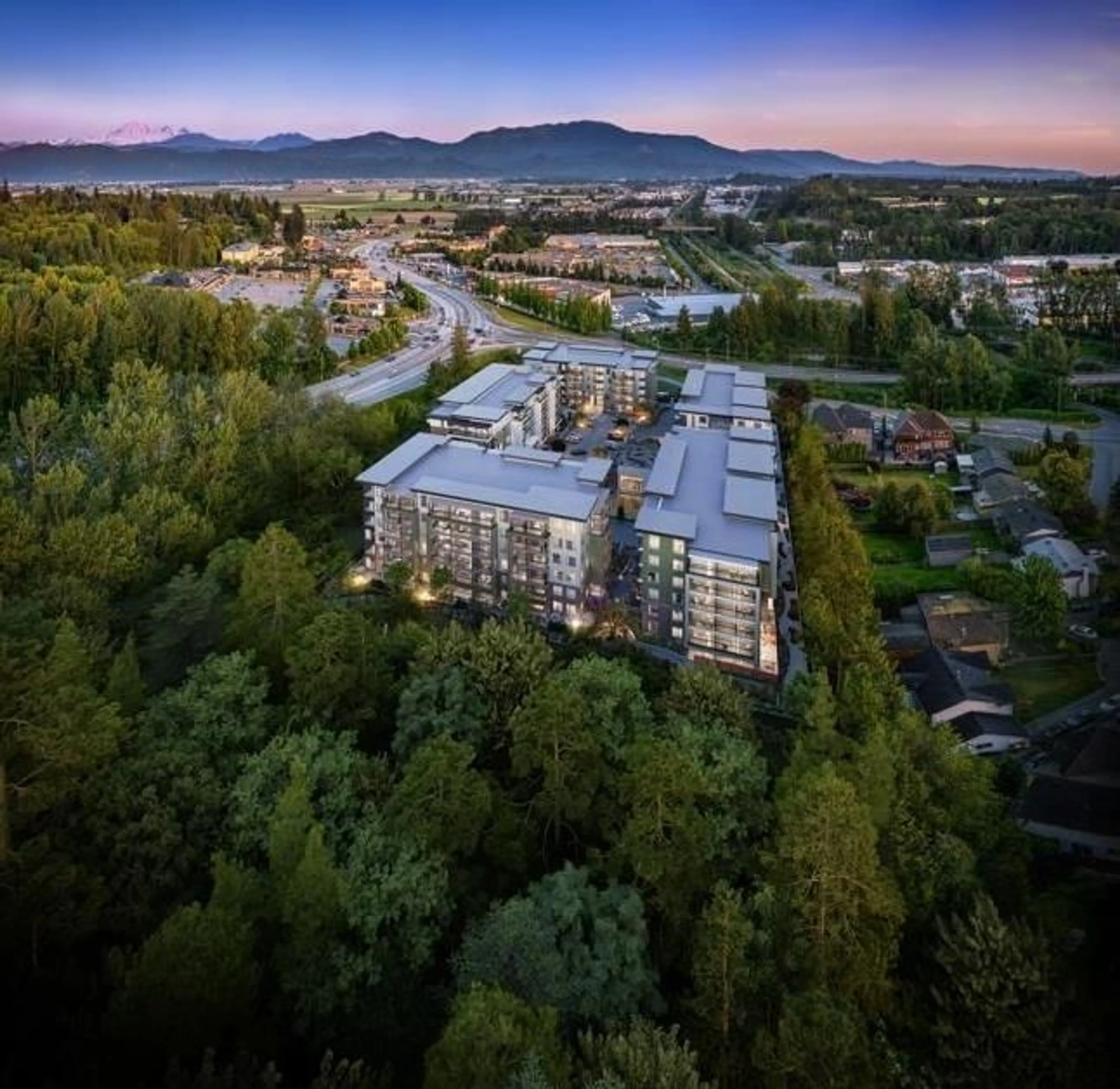 A pic from outside/outdoor area/front of a property/back of a property/a pic from drone, mountain view for 203 - 34375 GLADYS AVENUE, Abbotsford British Columbia V2S2E8