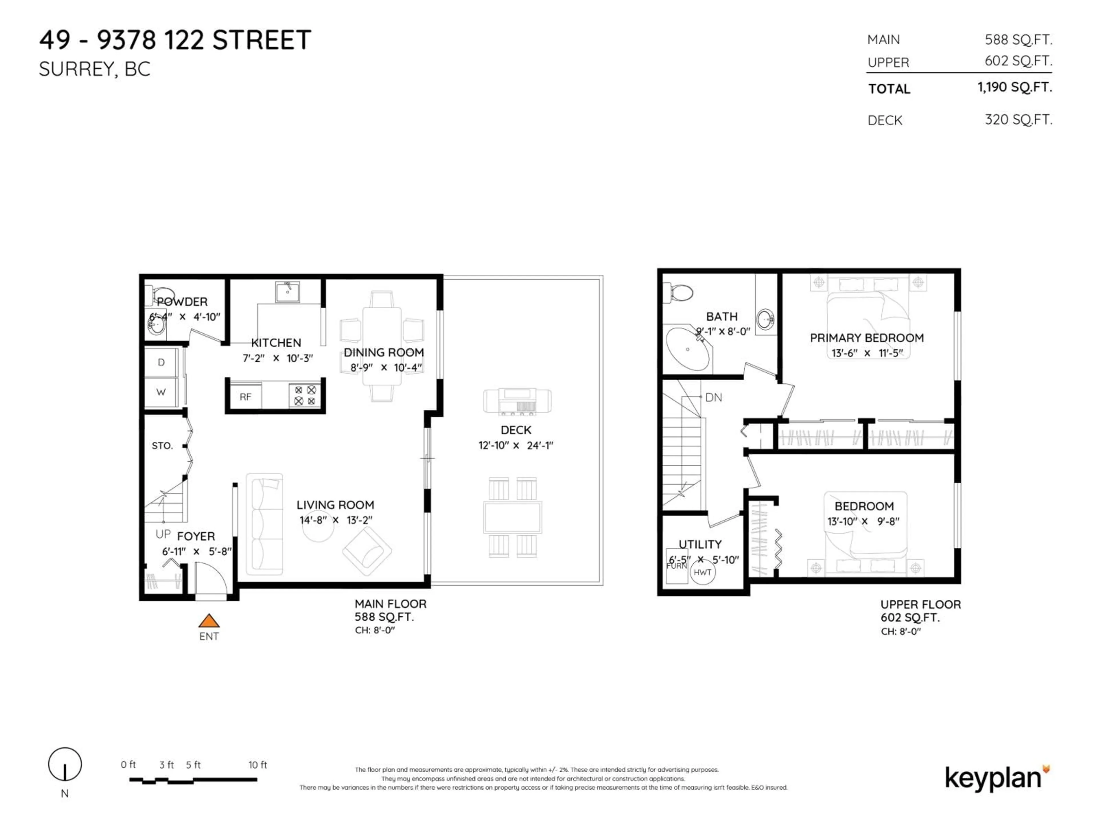 Floor plan for 49 - 9378 122 STREET, Surrey British Columbia V3V4L6