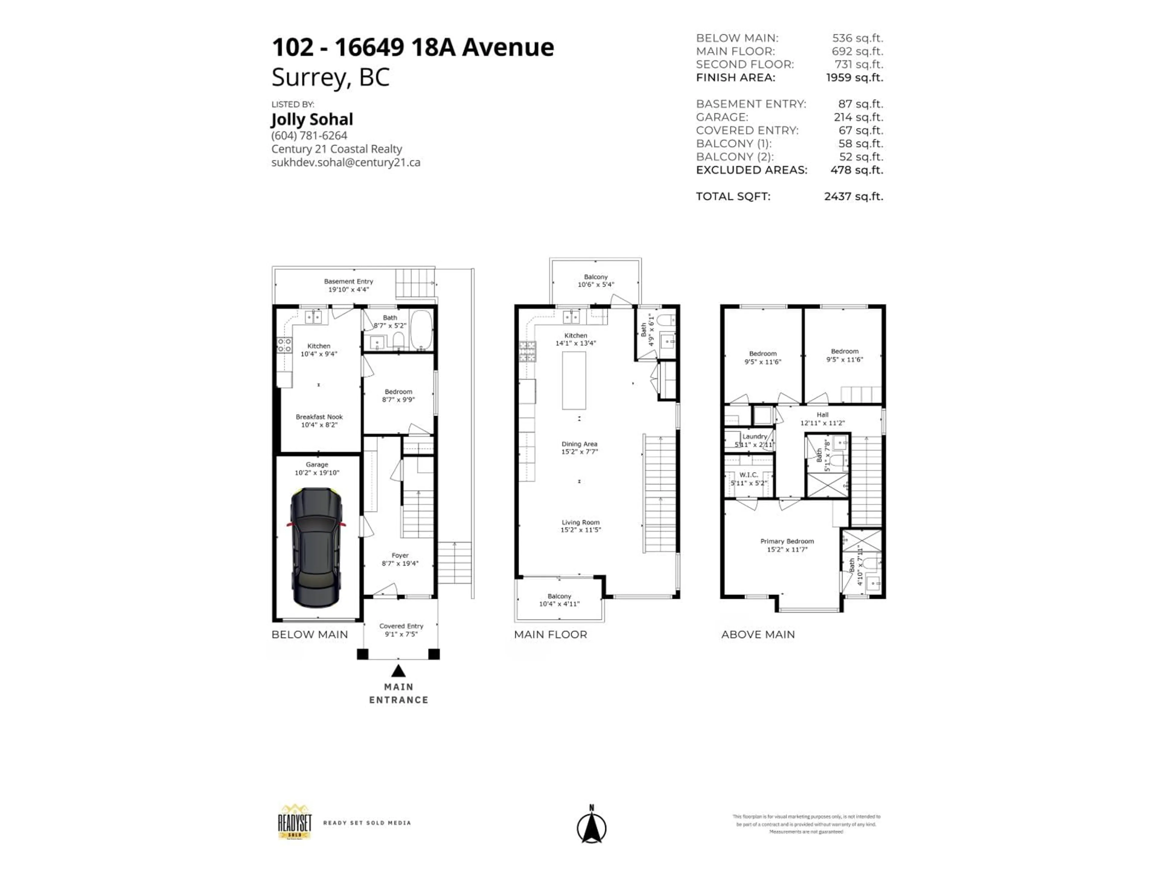 Floor plan for 102 - 16649 18A AVENUE, Surrey British Columbia V3Z1A2