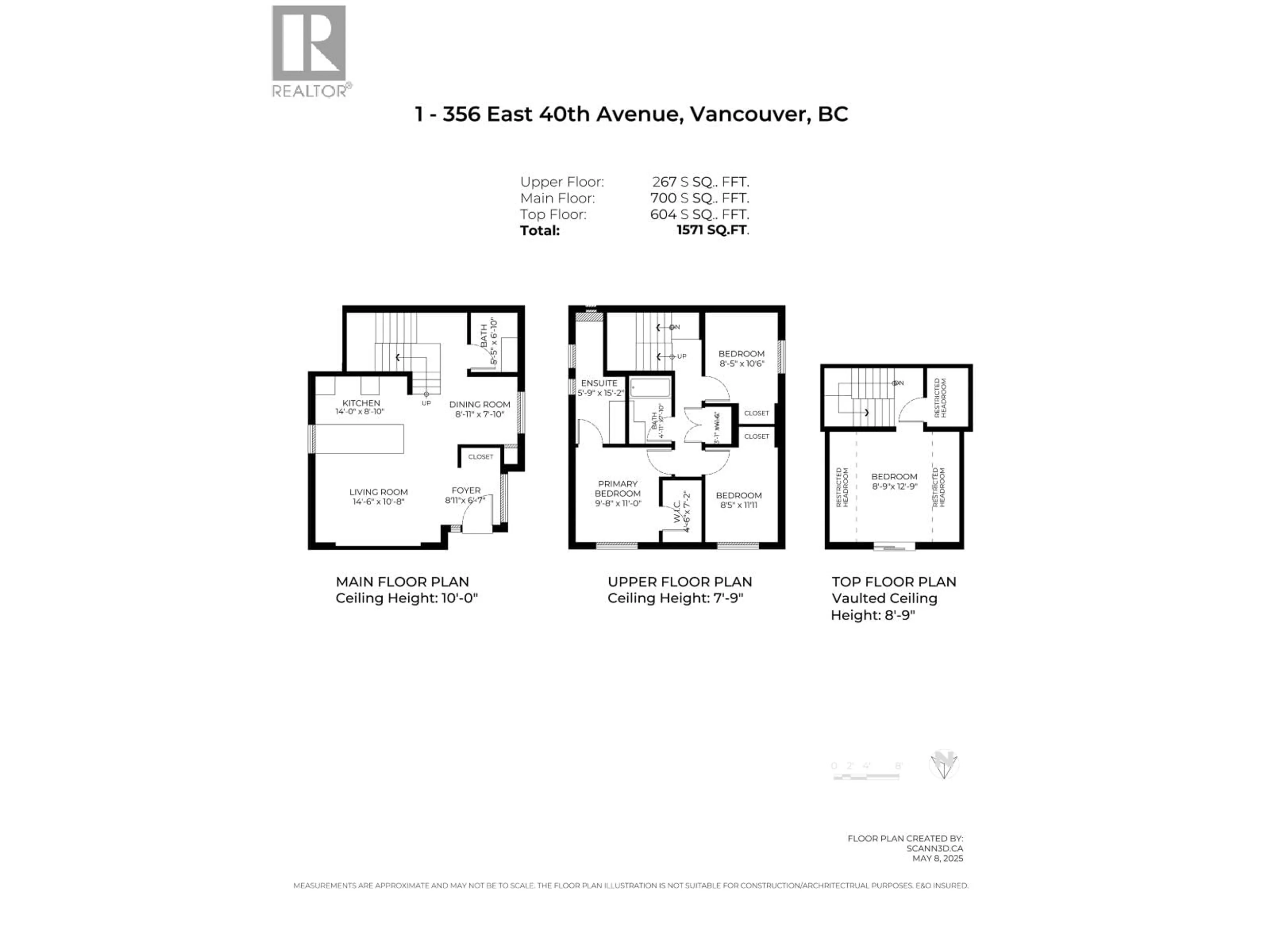 Floor plan for 1 - 356 40TH AVENUE, Vancouver British Columbia V5W1L9