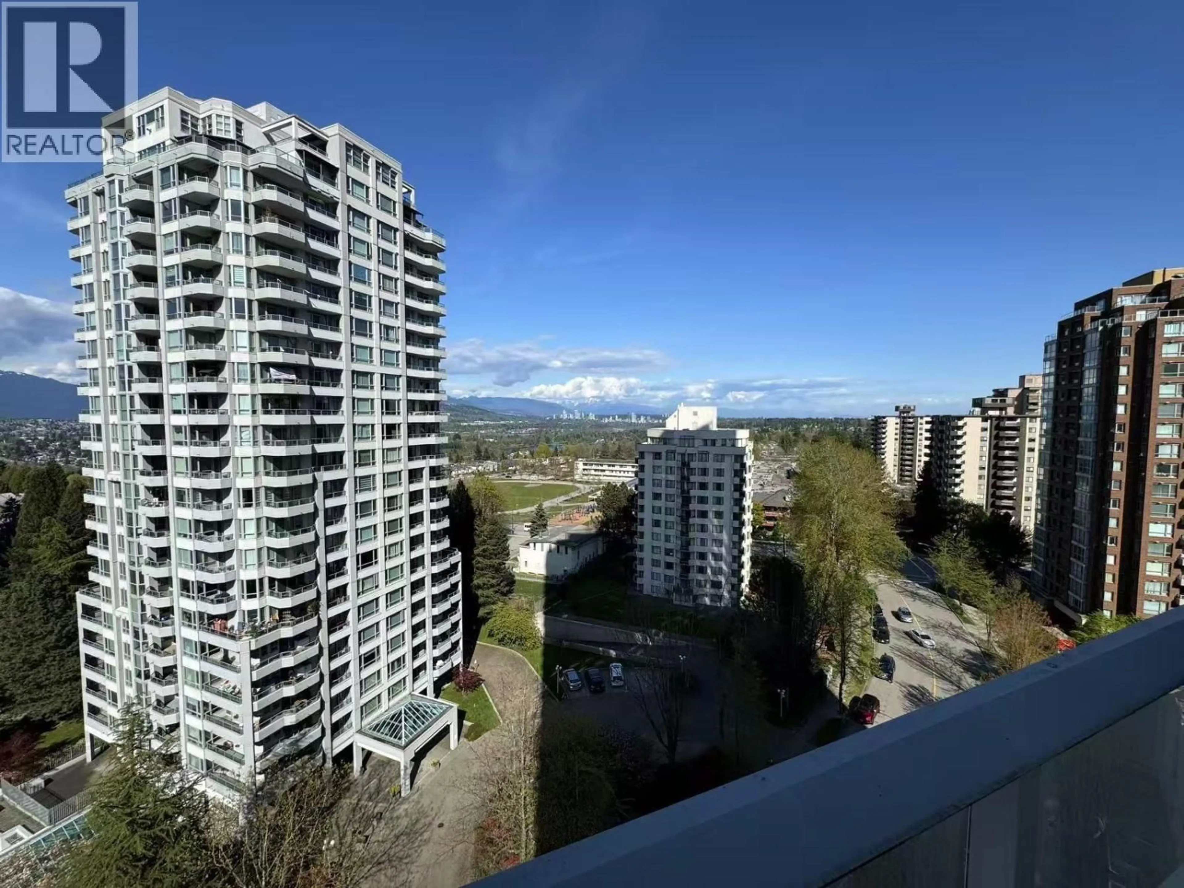 Balcony in the apartment, city buildings view from balcony for 1202 - 4808 HAZEL STREET, Burnaby British Columbia V5H0A2