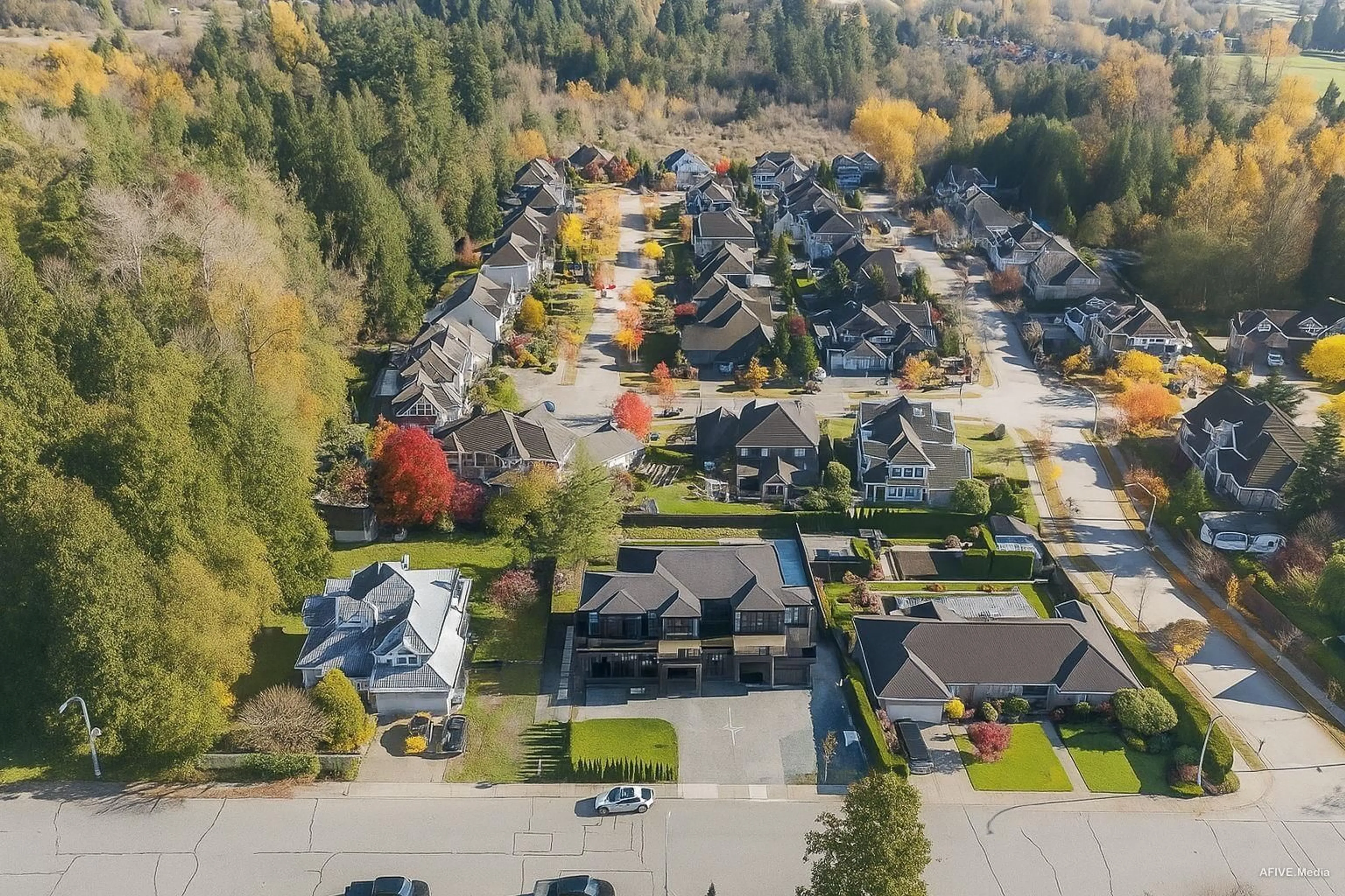 A pic from outside/outdoor area/front of a property/back of a property/a pic from drone, street for 9376 164 STREET, Surrey British Columbia V4N3C8