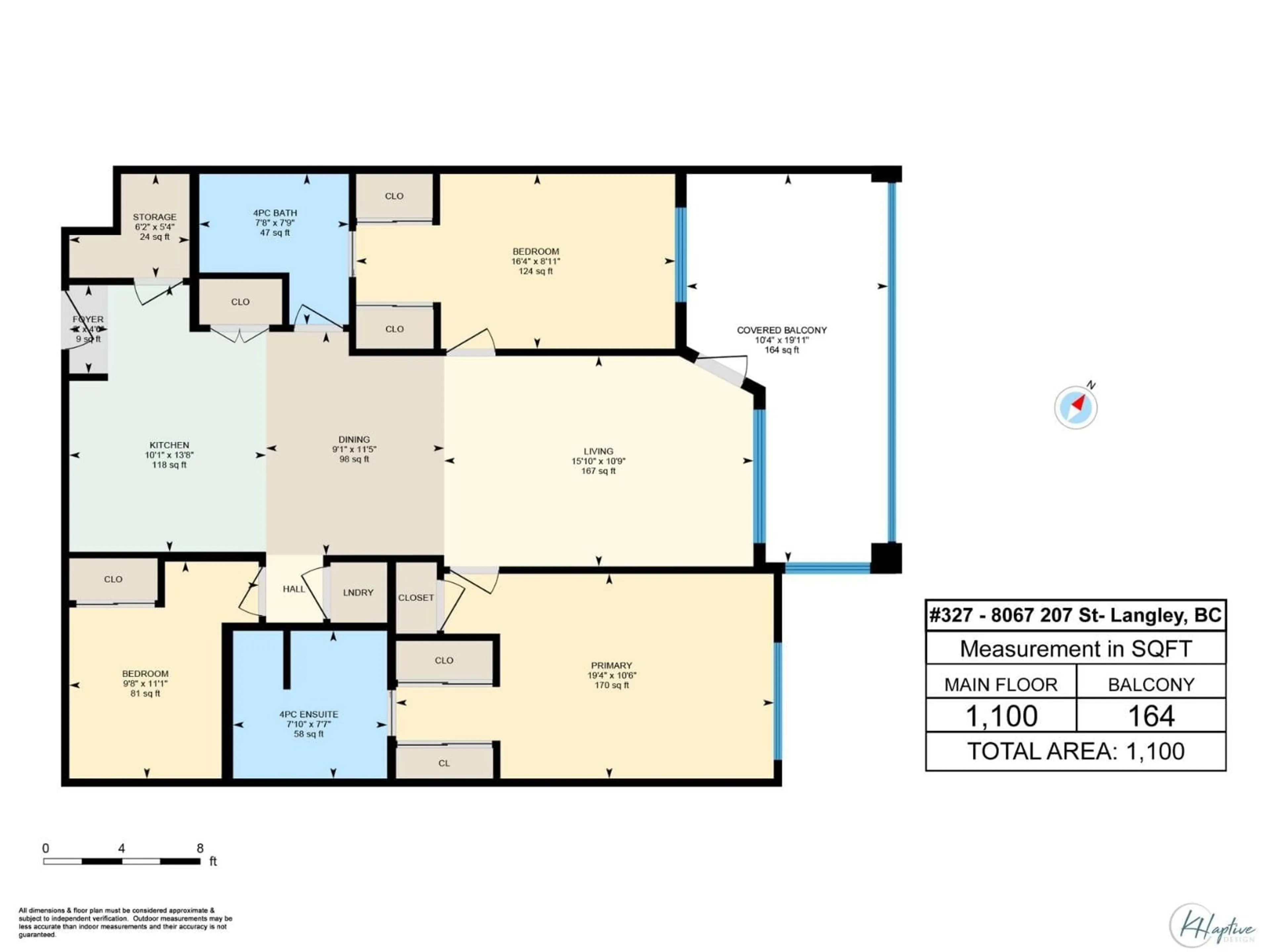 Floor plan for 327 - 8067 207 STREET, Langley British Columbia V2Y0P1