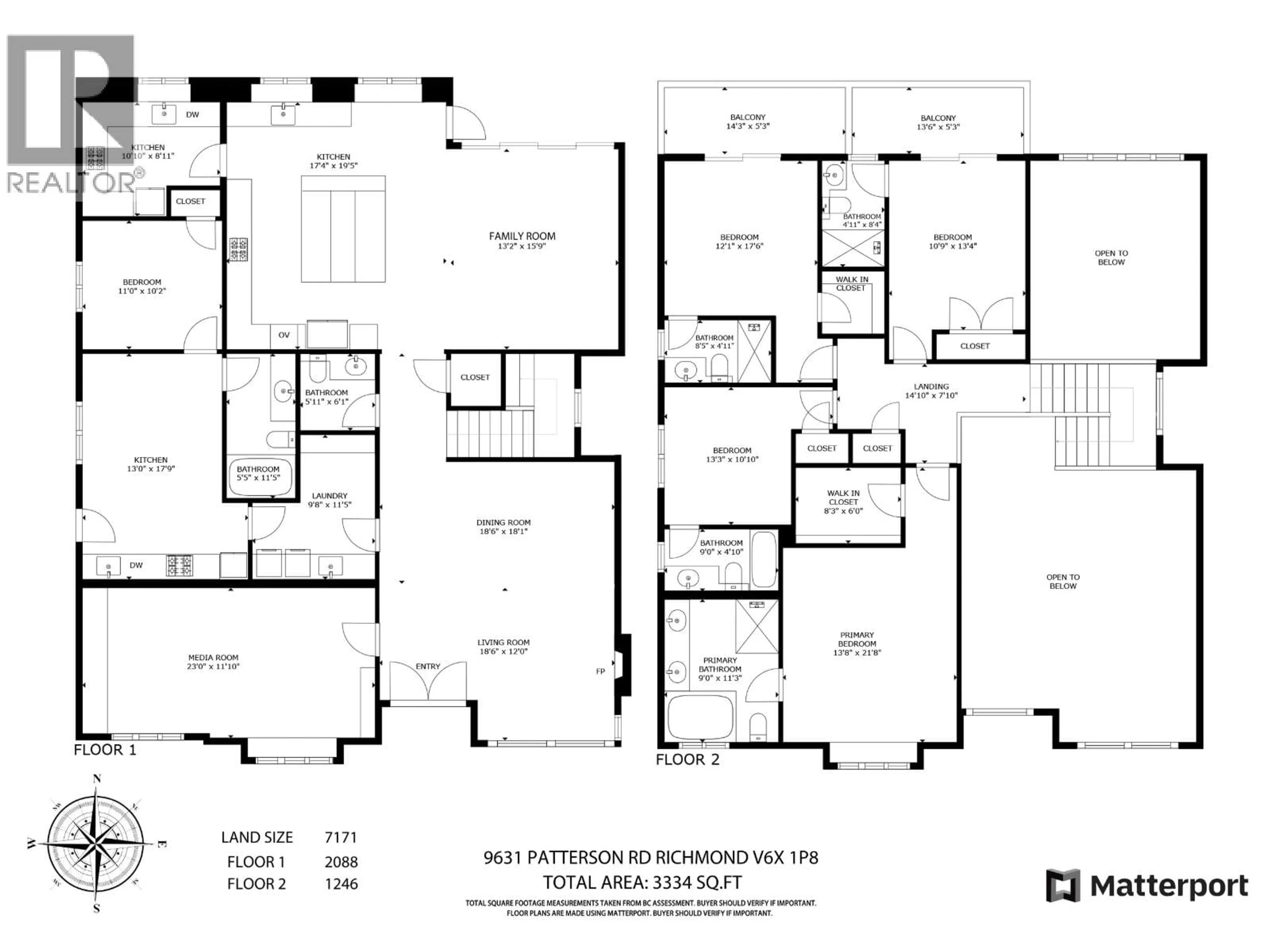 Floor plan for 9631 PATTERSON ROAD, Richmond British Columbia V6X1P8
