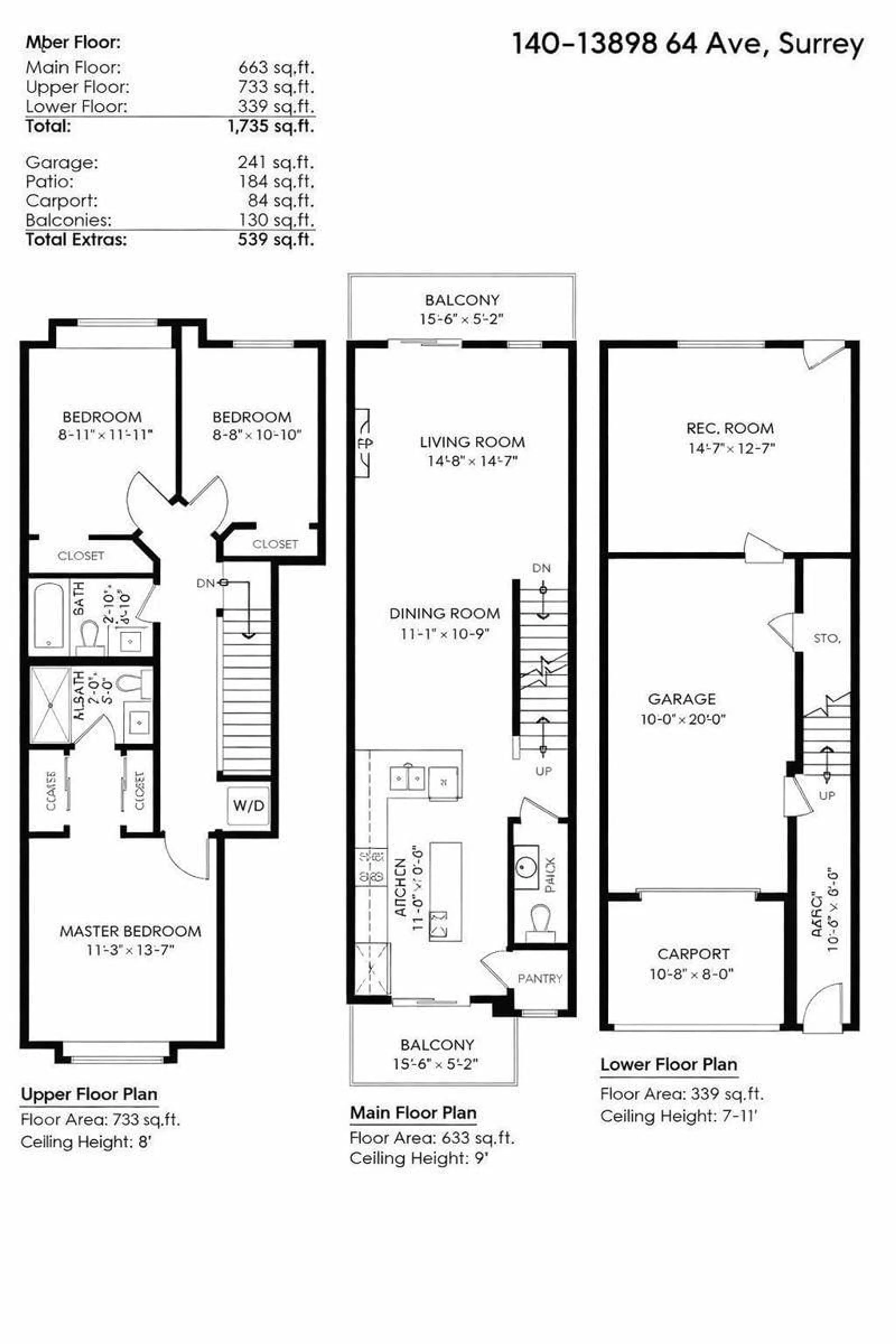 Floor plan for 140 - 13898 64 AVENUE, Surrey British Columbia V3W1L6