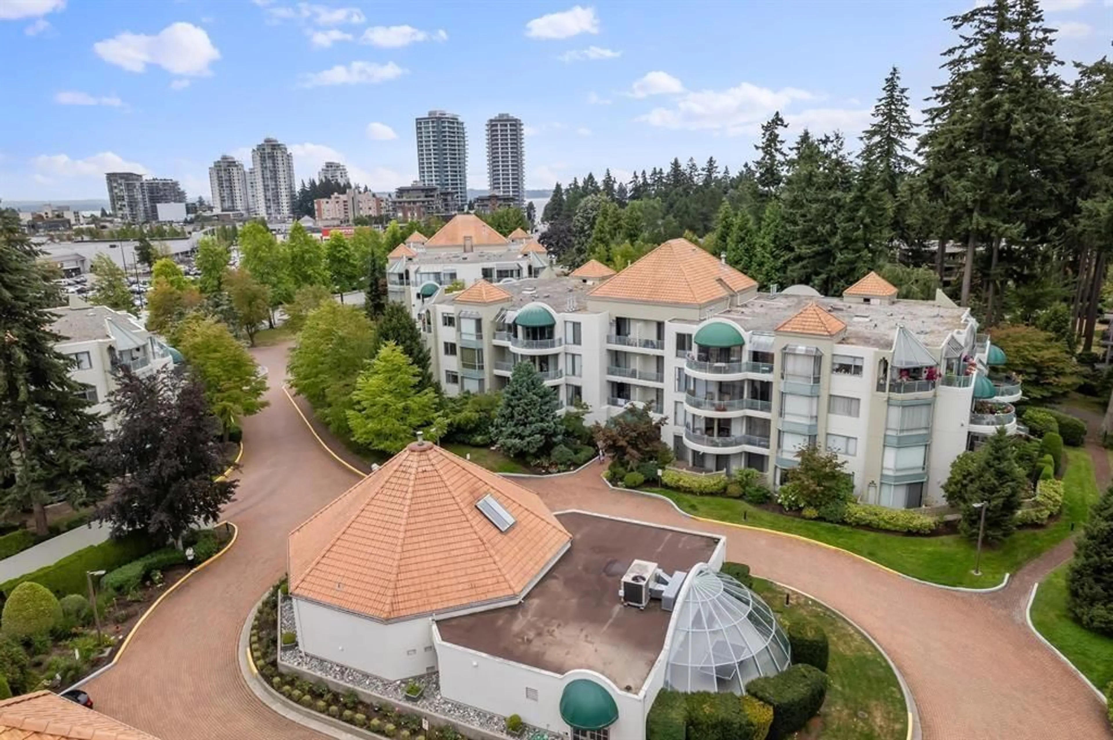 A pic from outside/outdoor area/front of a property/back of a property/a pic from drone, city buildings view from balcony for 201 - 1725 MARTIN DRIVE, Surrey British Columbia V4A9T5