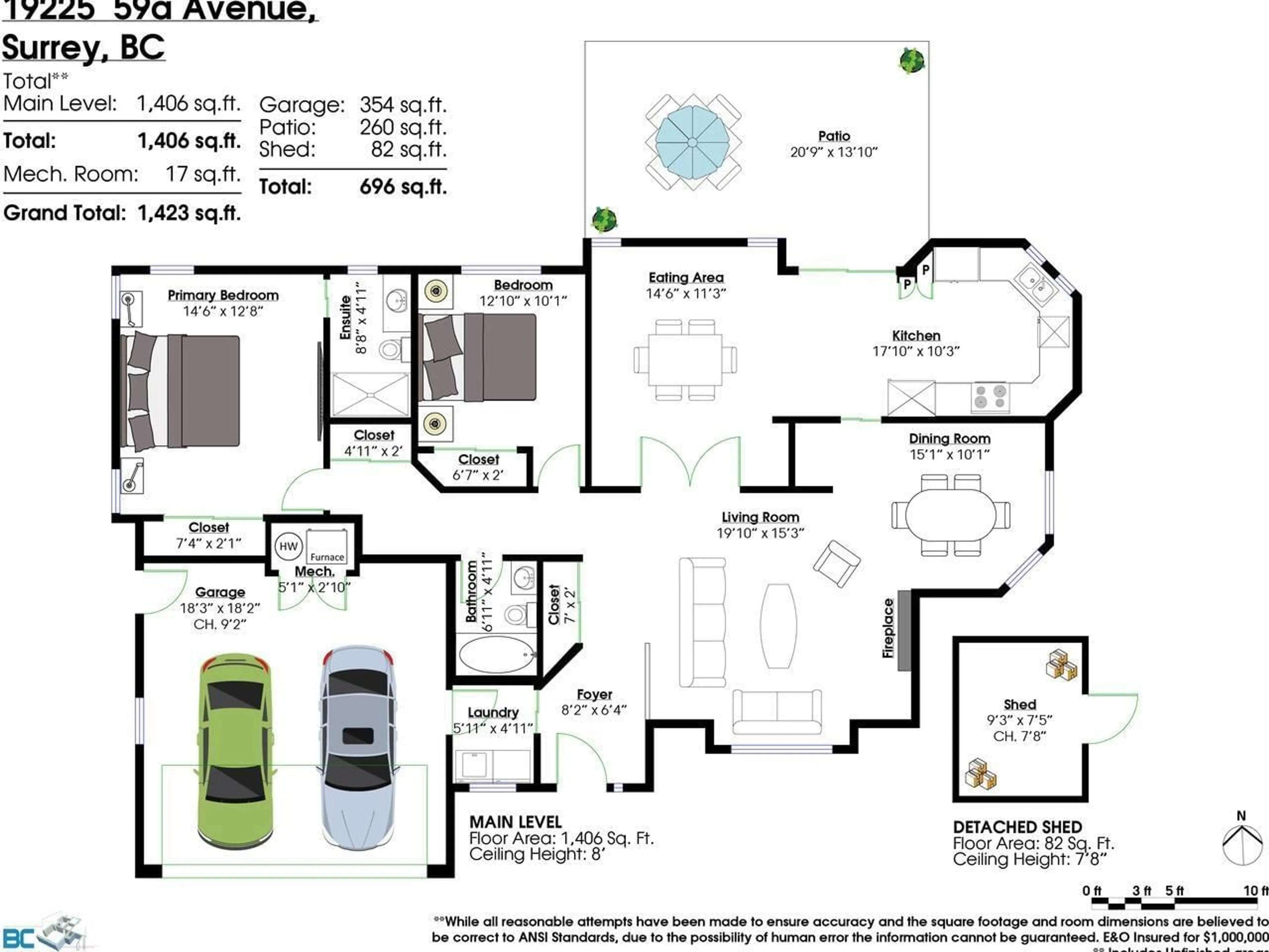 Floor plan for 19225 59A AVENUE, Surrey British Columbia V3S7S8