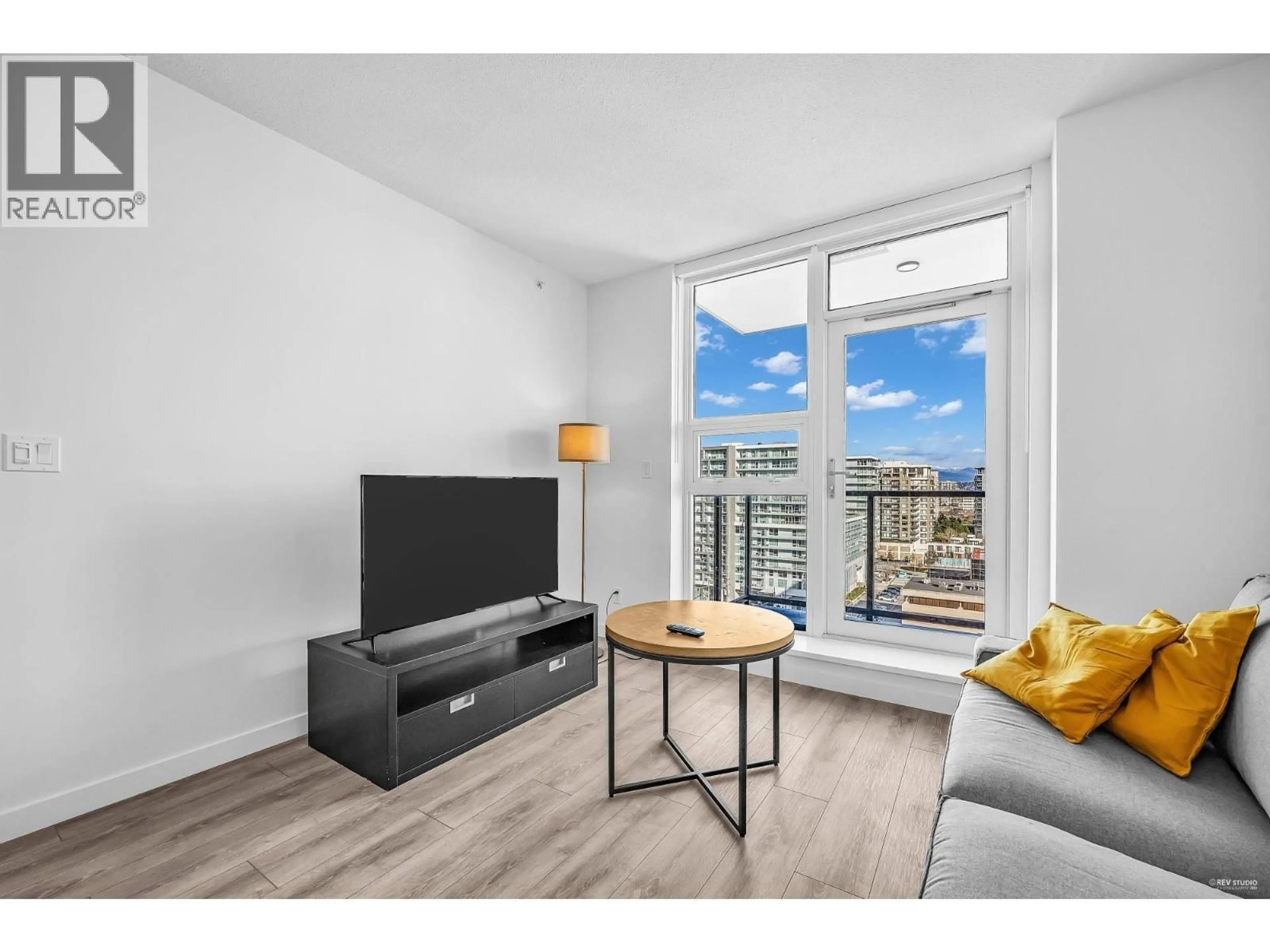 Living room with furniture, wood/laminate floor for 1204 - 6633 BUSWELL STREET, Richmond British Columbia V6Y0M3