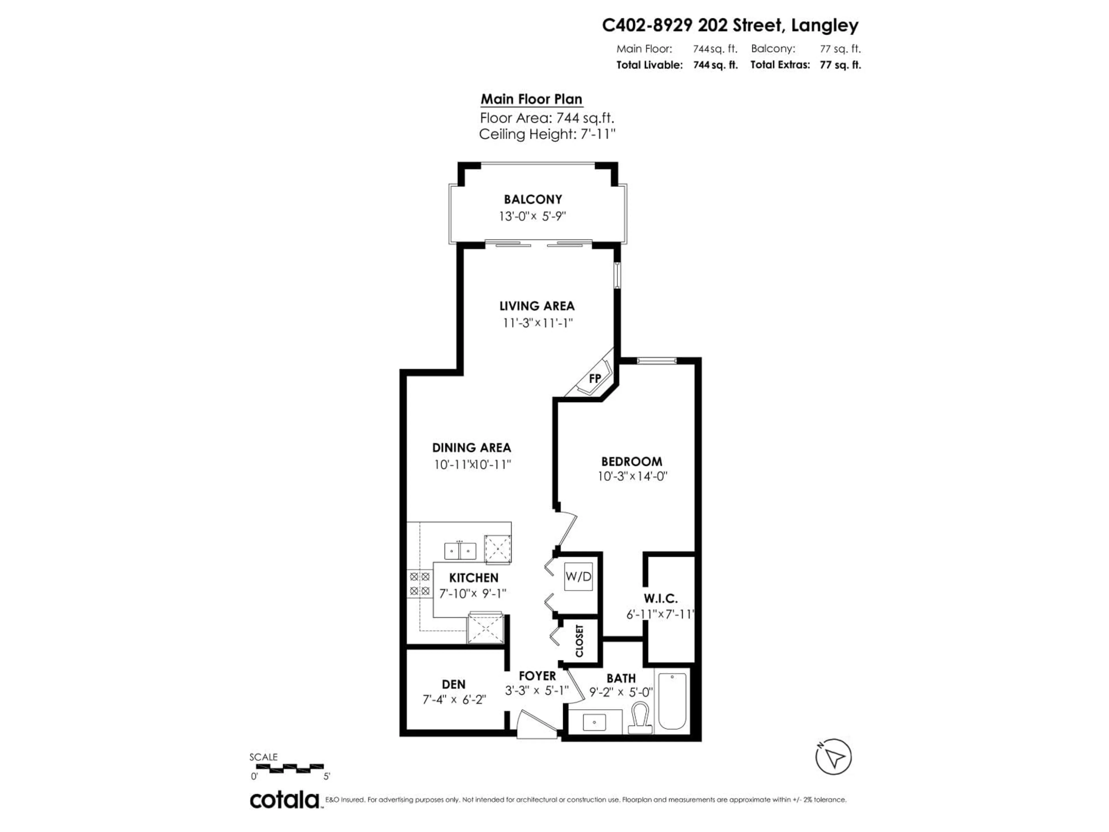 Floor plan for C402 - 8929 202 STREET, Langley British Columbia V1M0B4