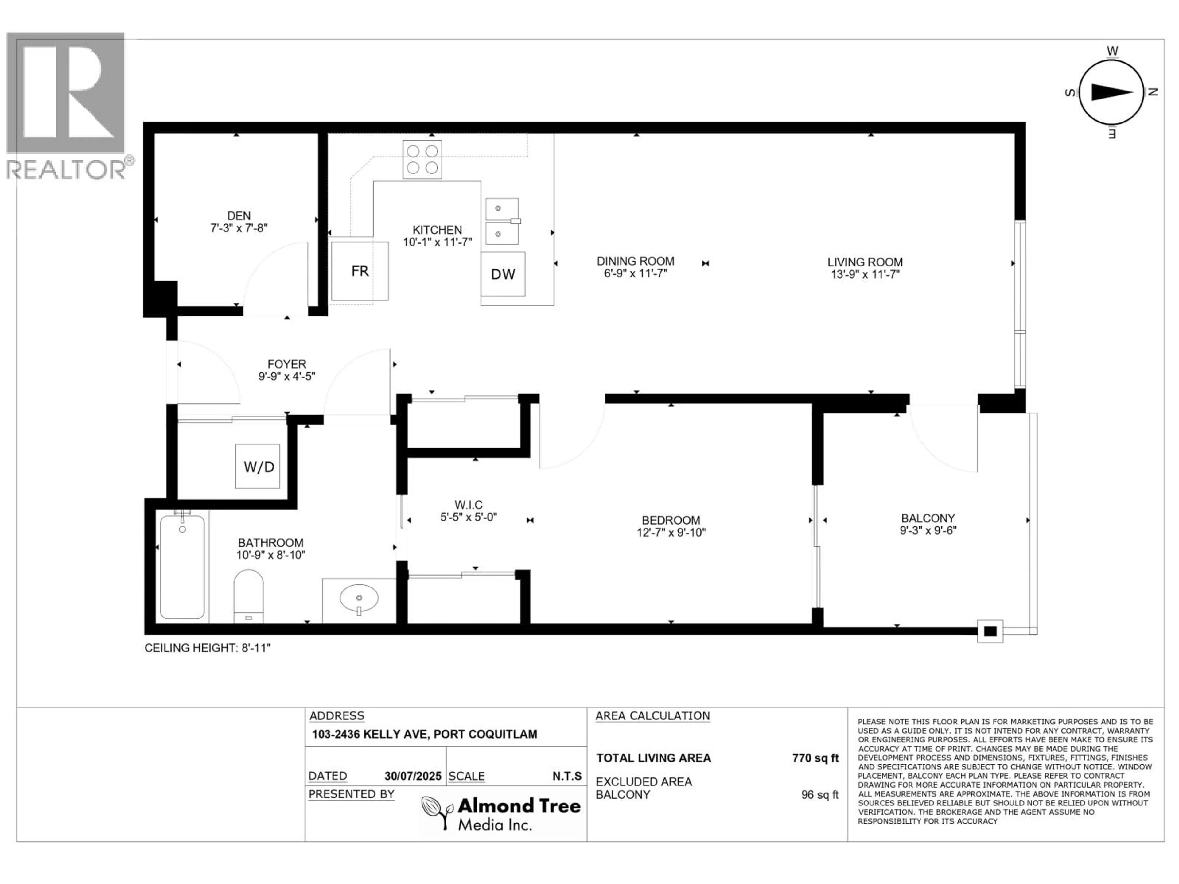 Floor plan for 103 - 2436 KELLY AVENUE, Port Coquitlam British Columbia V3C0G9