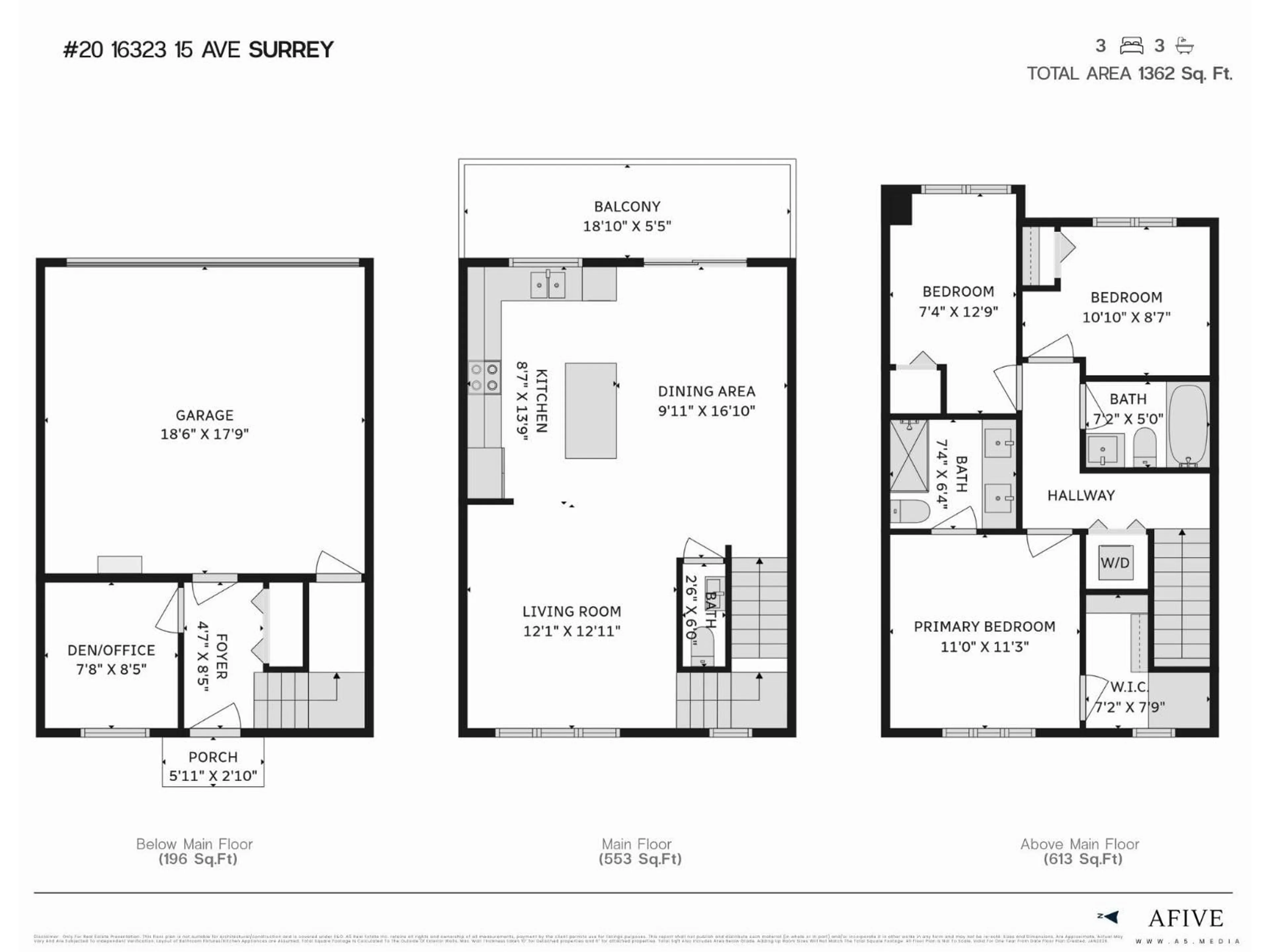 Floor plan for 20 - 16323 15 AVENUE, Surrey British Columbia V4A0C5