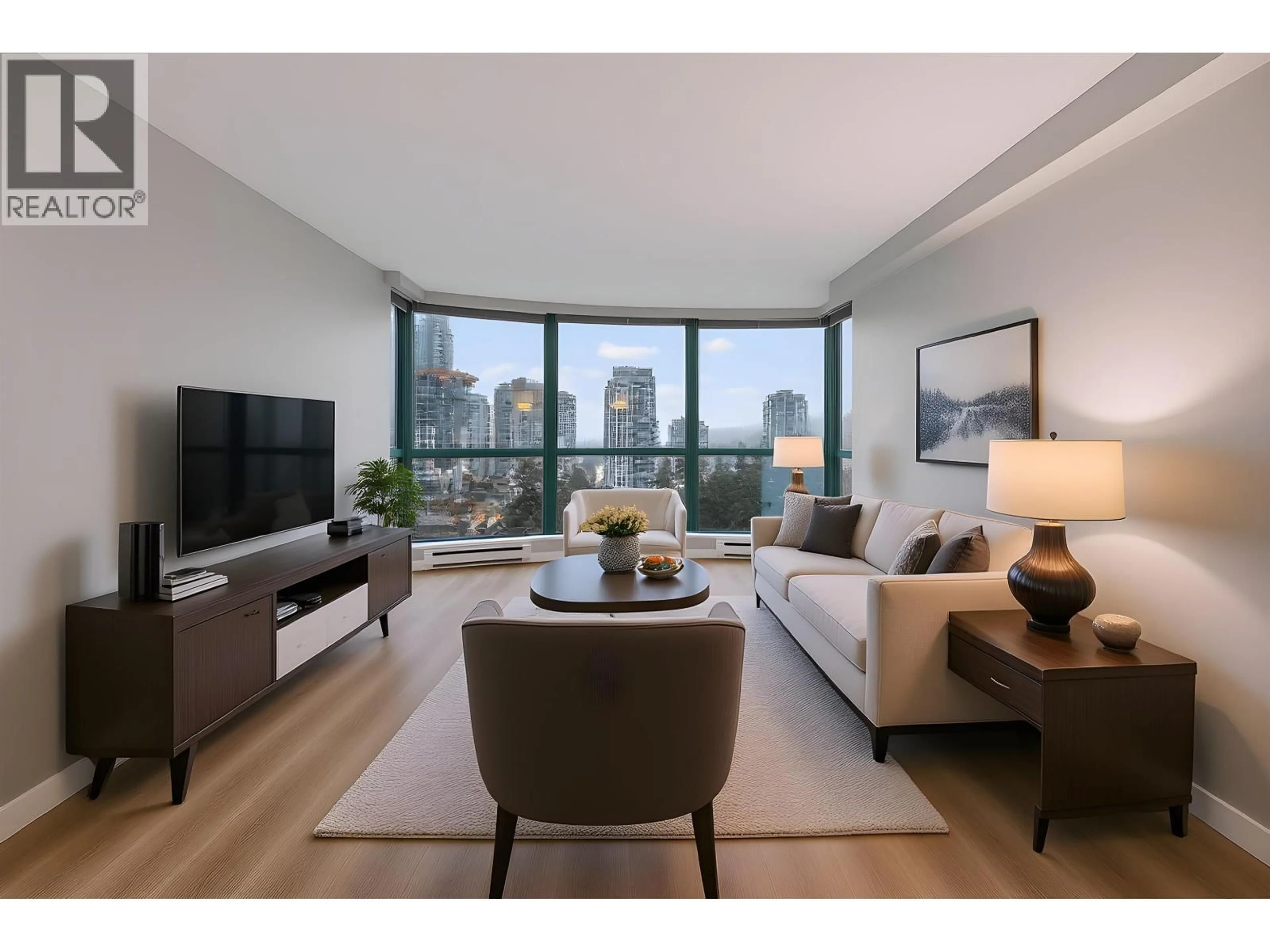 Living room with furniture, unknown for 1602 - 3071 GLEN DRIVE, Coquitlam British Columbia V3B7R1