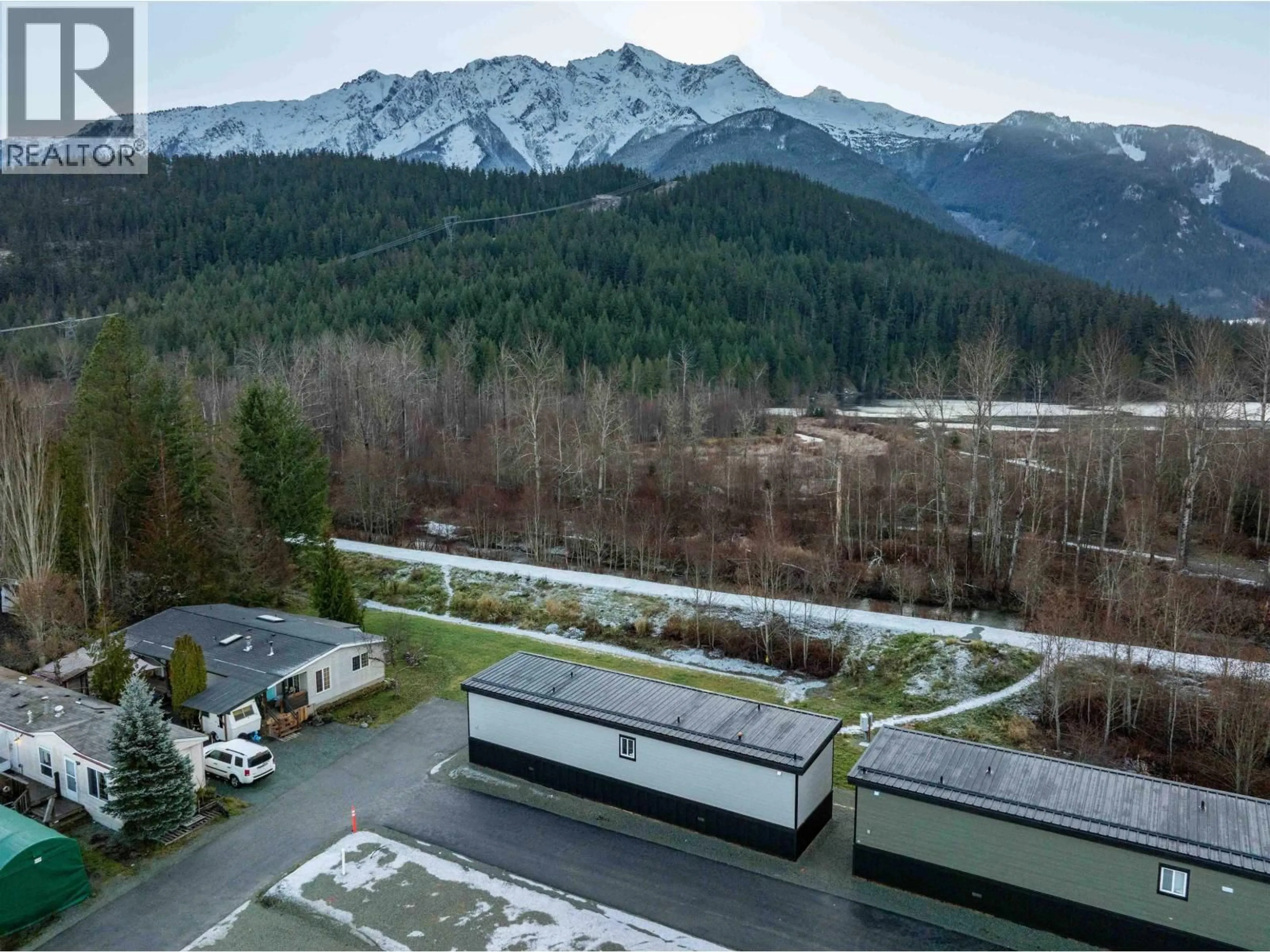 A pic from outside/outdoor area/front of a property/back of a property/a pic from drone, mountain view for 60 - 7370 HIGHWAY 99, Pemberton British Columbia V0N2L1