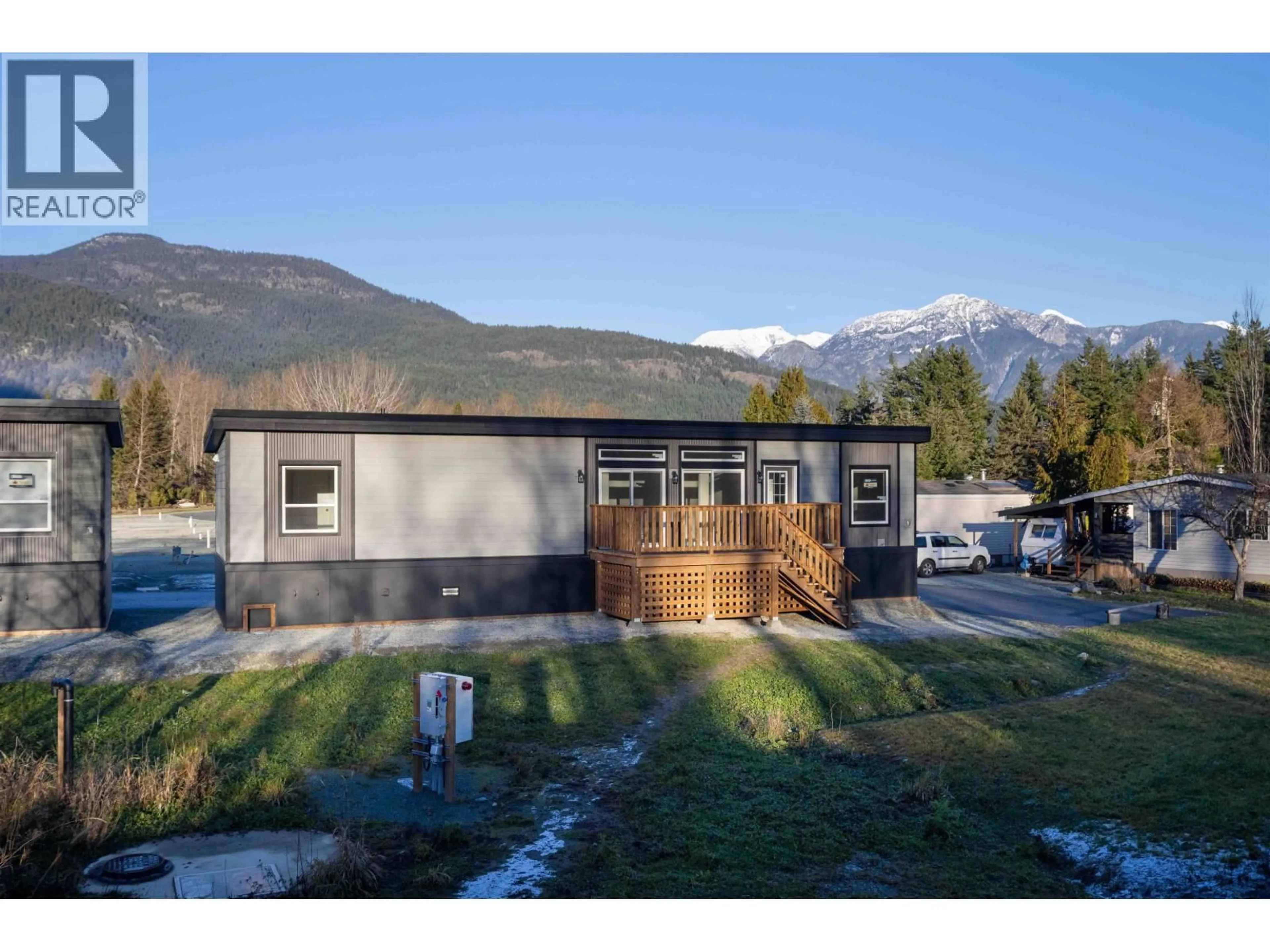 A pic from outside/outdoor area/front of a property/back of a property/a pic from drone, mountain view for 60 - 7370 HIGHWAY 99, Pemberton British Columbia V0N2L1