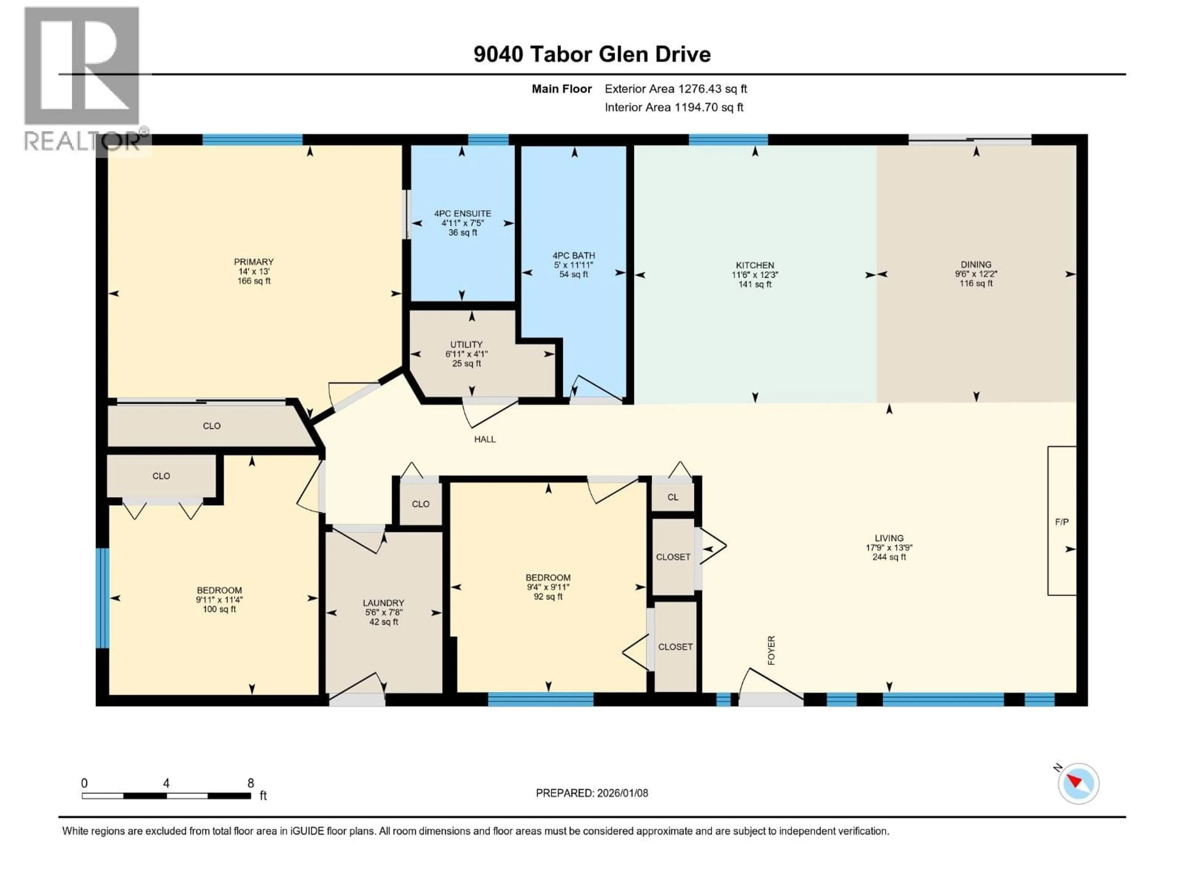 Floor plan for 9040 TABOR GLEN DRIVE, Prince George British Columbia V2N6W9