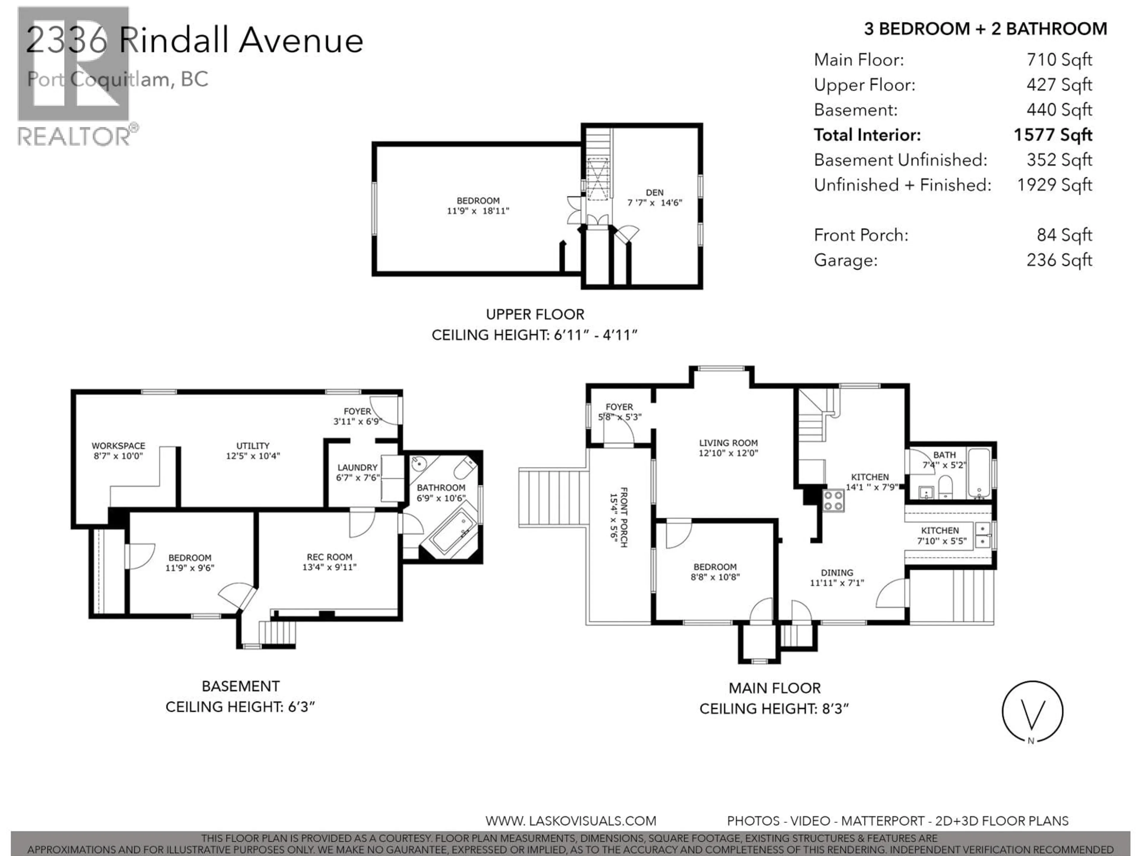 Floor plan for 2336 RINDALL AVENUE, Port Coquitlam British Columbia V3C1V2
