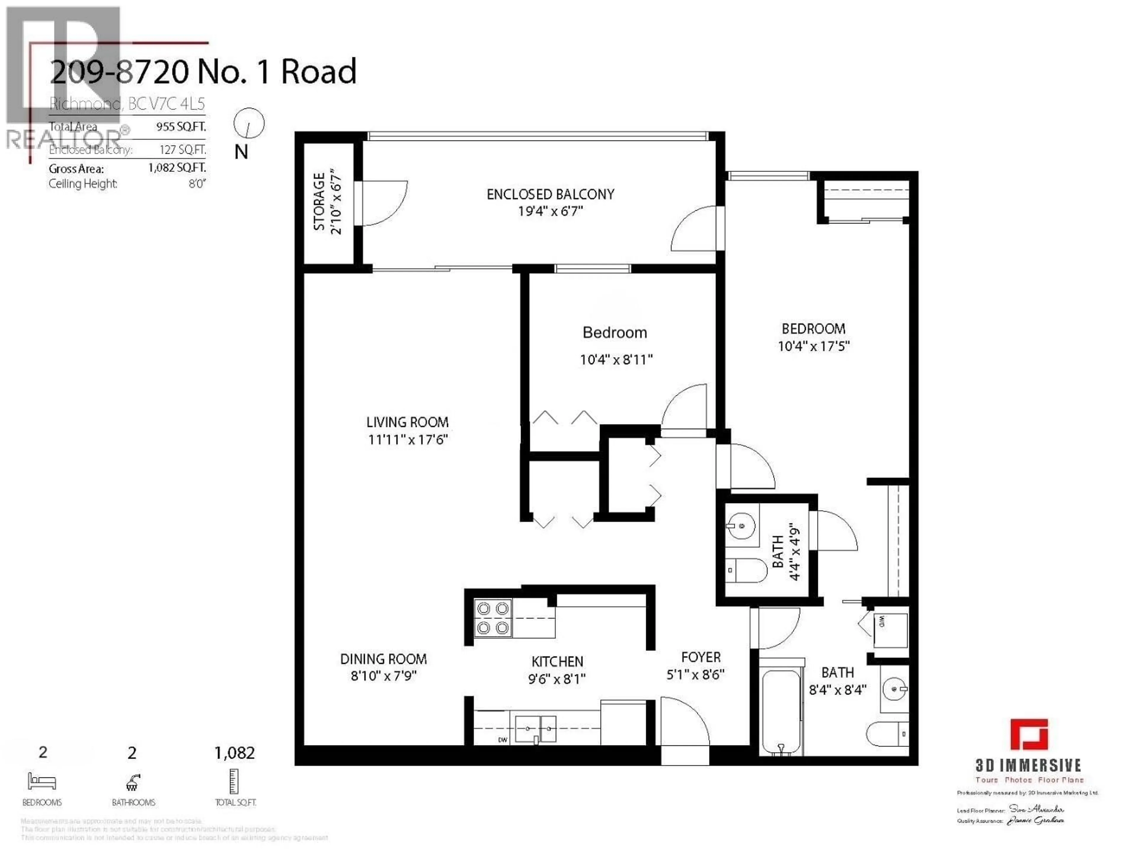 Floor plan for 209 - 8720 NO. 1 ROAD, Richmond British Columbia V7C4L5