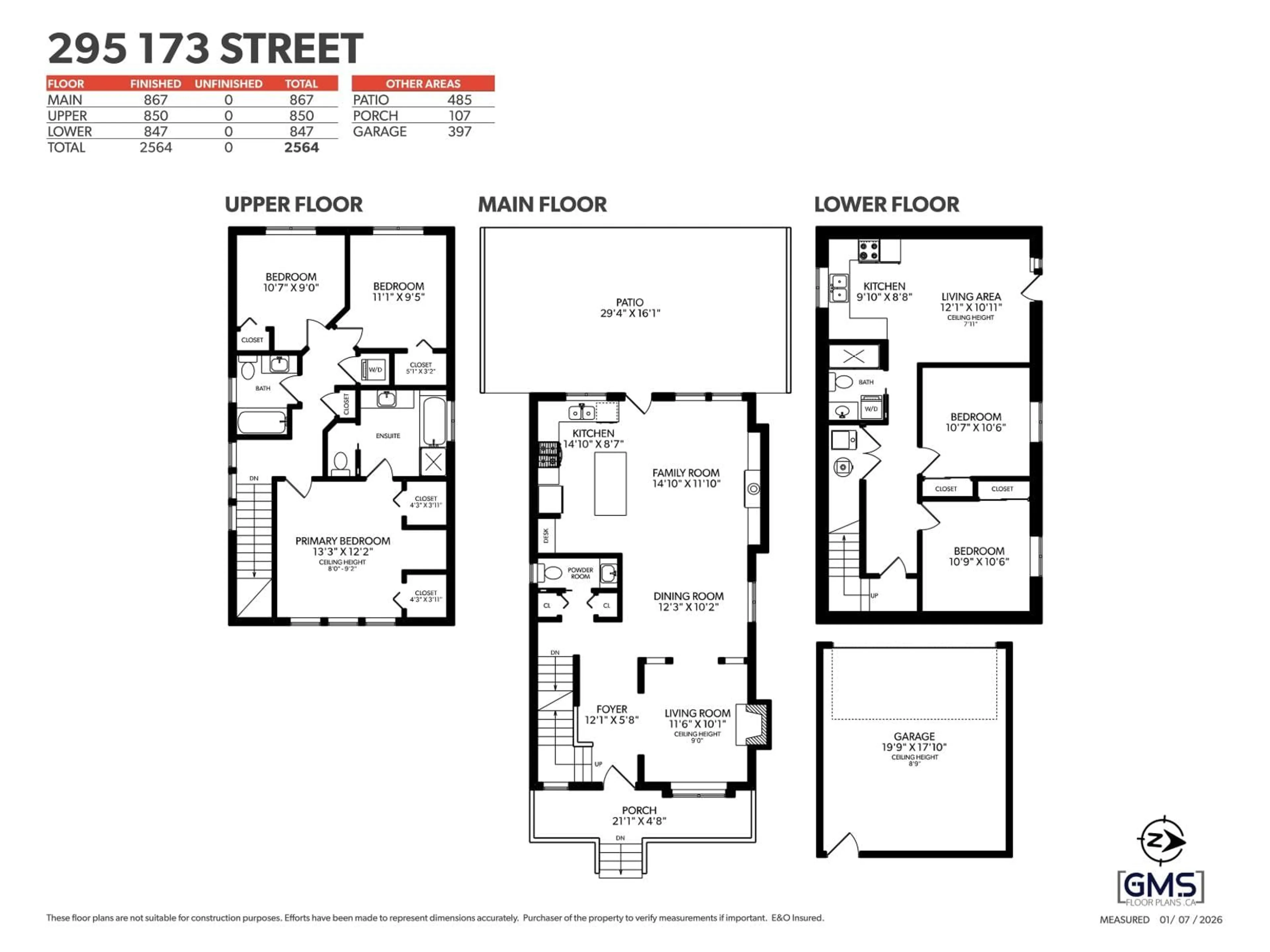 Floor plan for 295 173 STREET, Surrey British Columbia V3Z9R1
