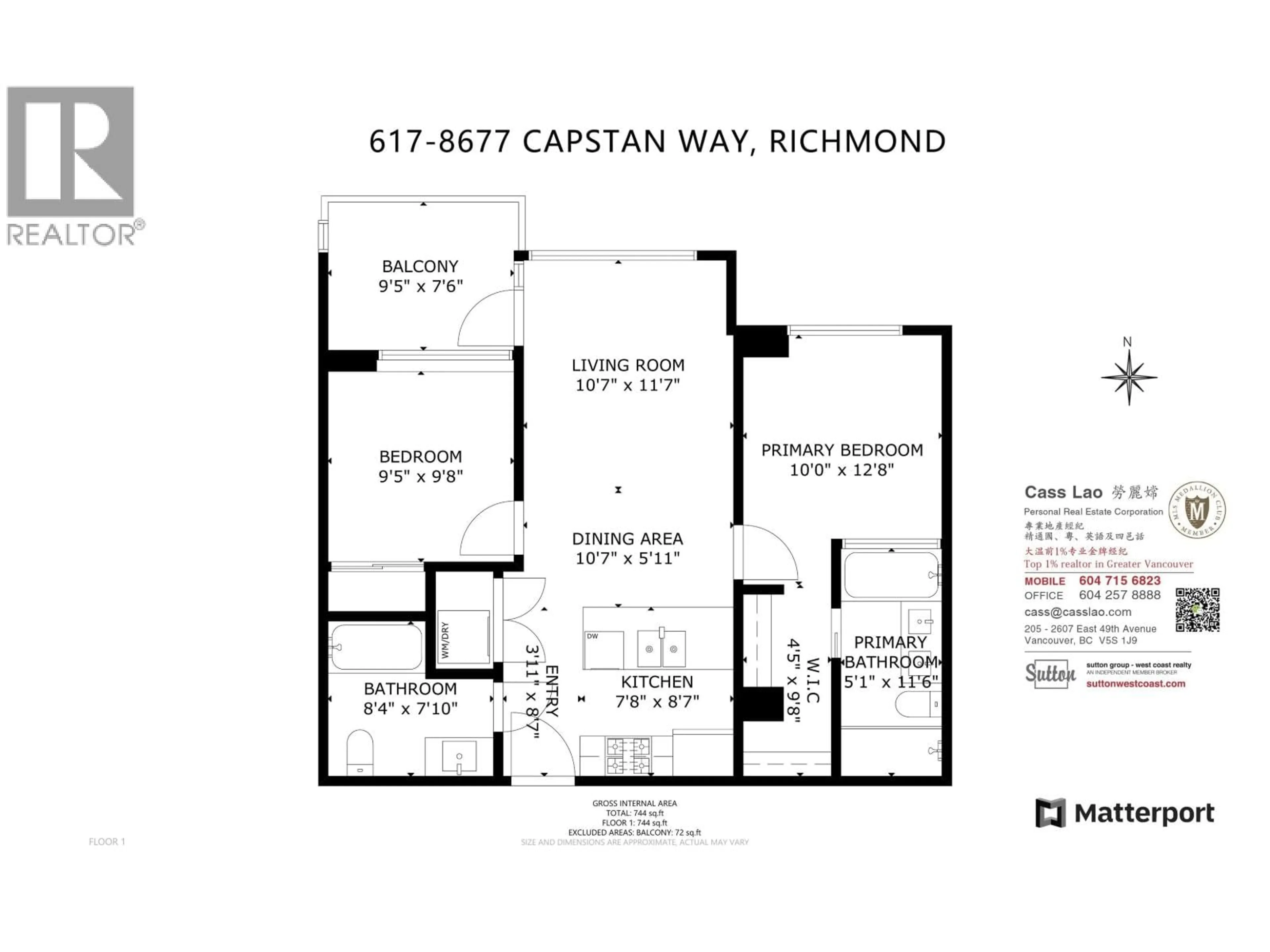 Floor plan for 617 - 8677 CAPSTAN WAY, Richmond British Columbia V6X0N6