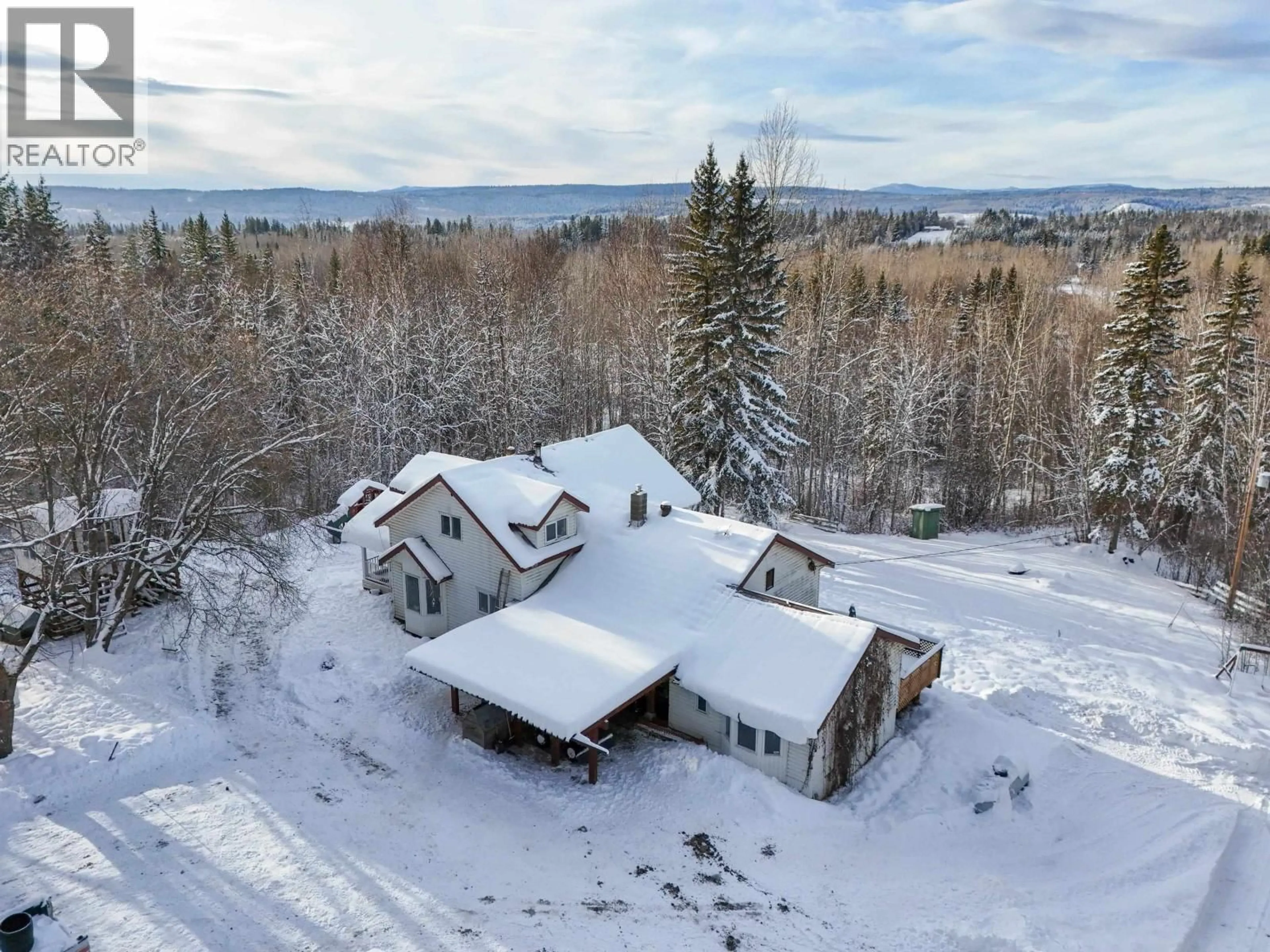 A pic from outside/outdoor area/front of a property/back of a property/a pic from drone, mountain view for 3765 97 HIGHWAY, Quesnel British Columbia V2J6E8