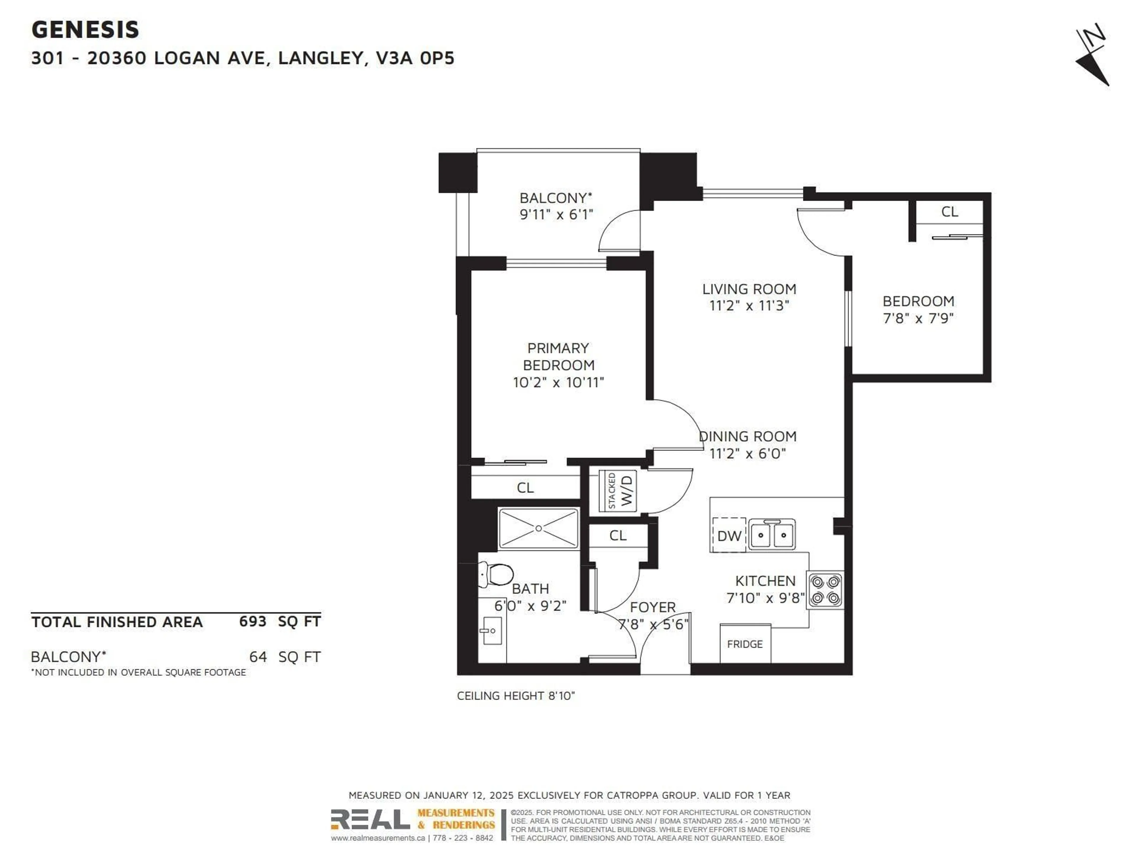 Floor plan for 301 - 20360 LOGAN AVENUE, Langley British Columbia V3A0P5