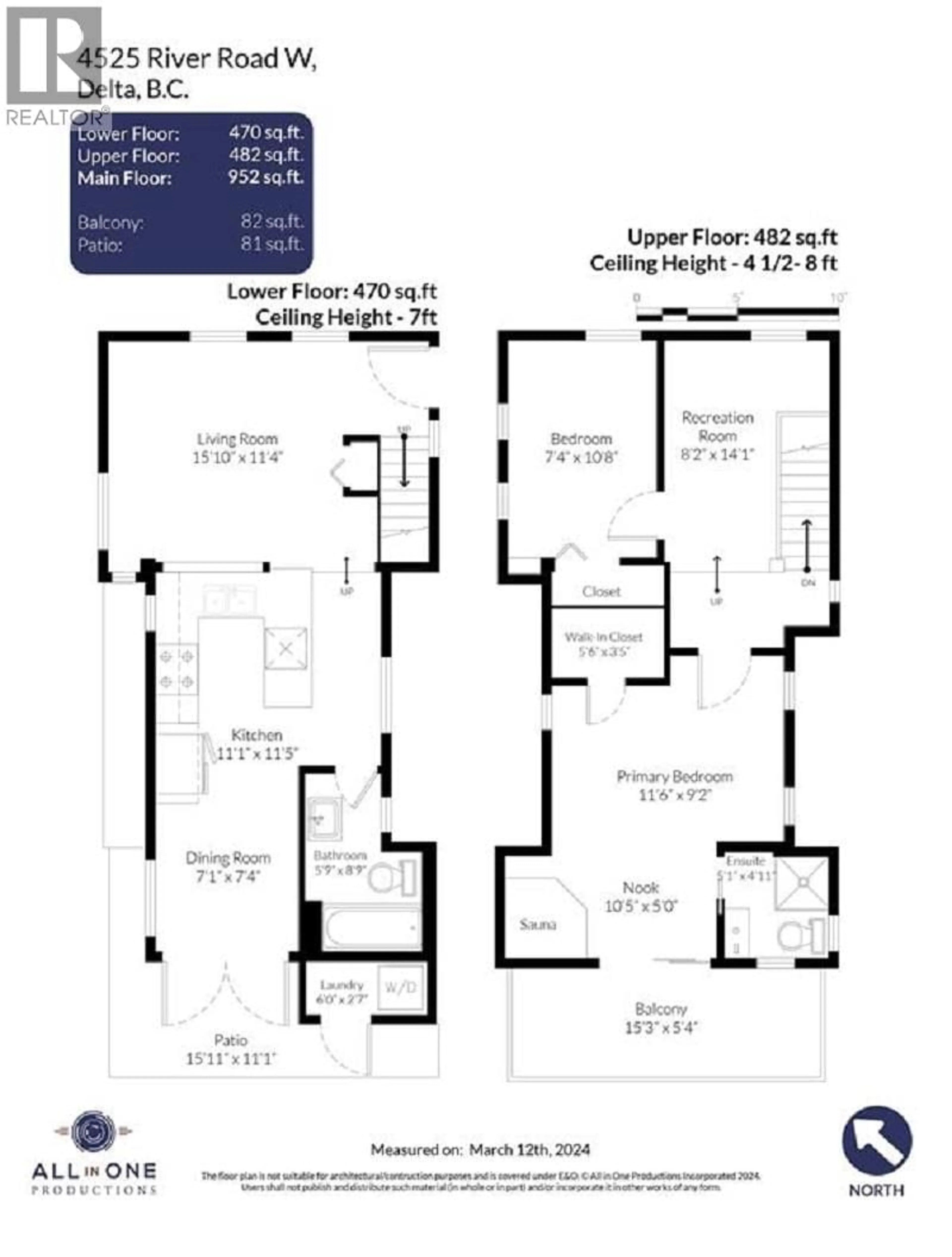 Floor plan for 4525 RIVER ROAD, Delta British Columbia V4K1R9