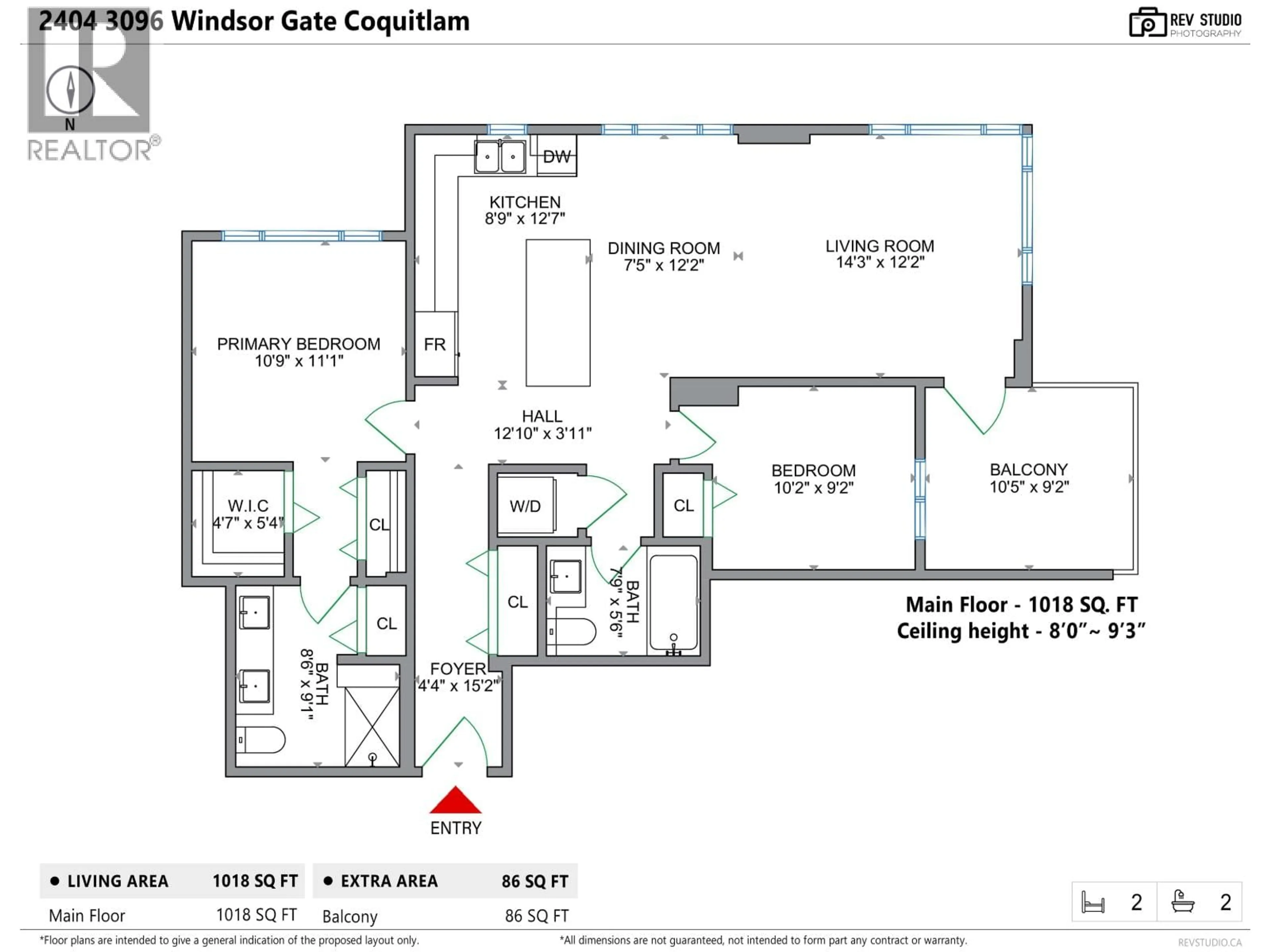 Floor plan for 2404 - 3096 WINDSOR GATE, Coquitlam British Columbia V3B0P4