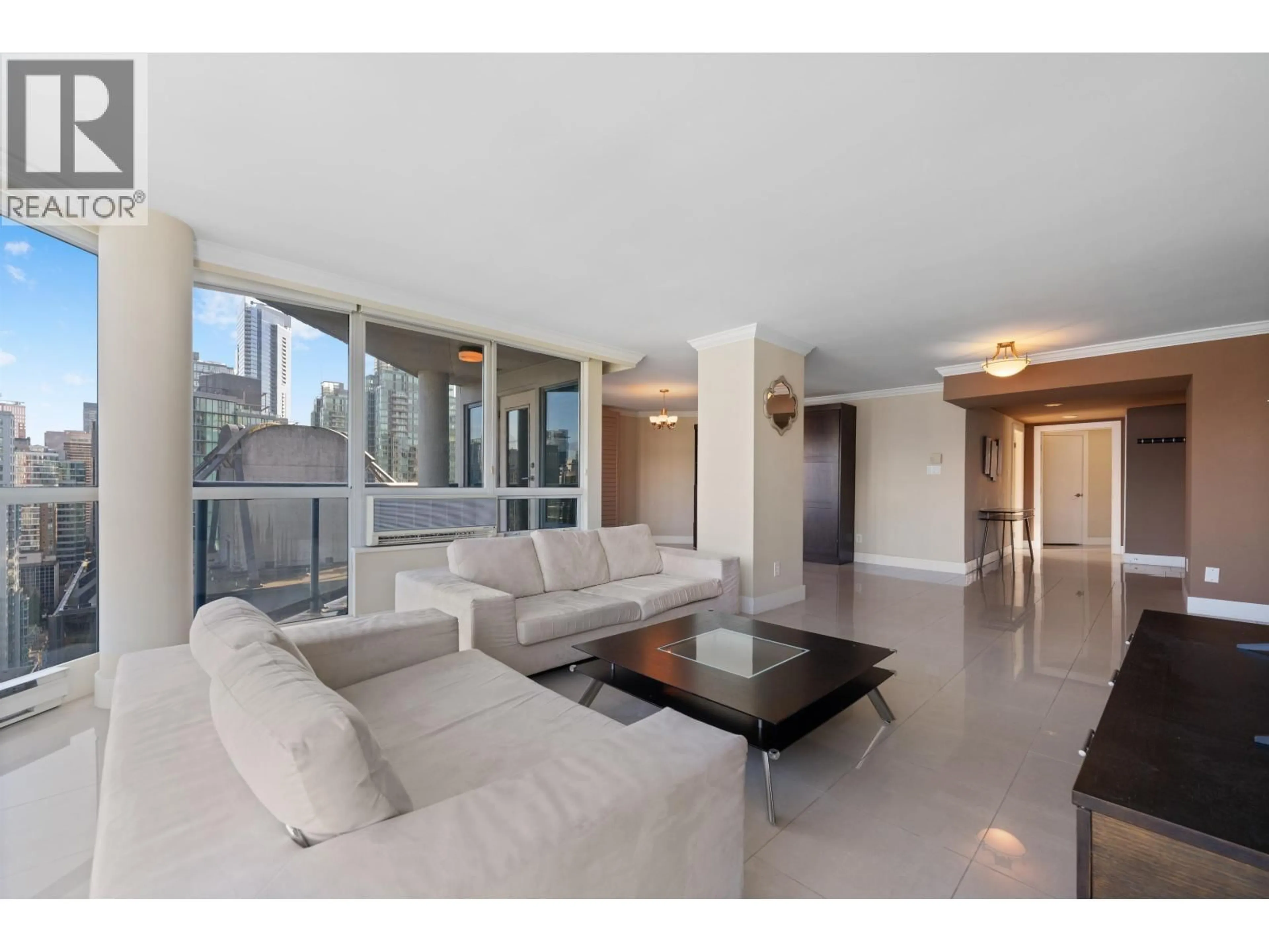 Living room with furniture, ceramic/tile floor for 2303 - 1415 GEORGIA STREET, Vancouver British Columbia V6G3C8