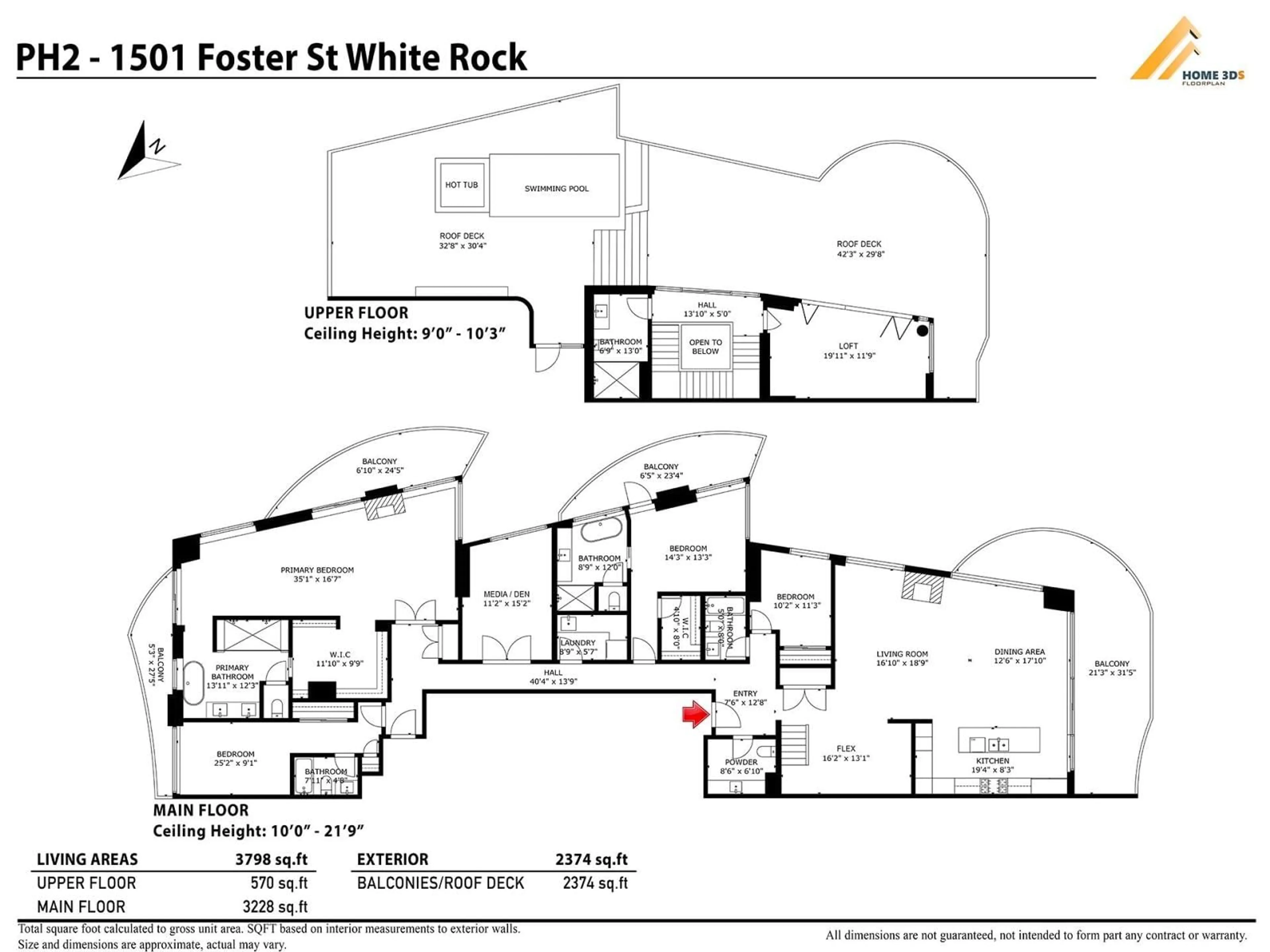Floor plan for PH 2 - 1501 FOSTER STREET, White Rock British Columbia V4B0C3