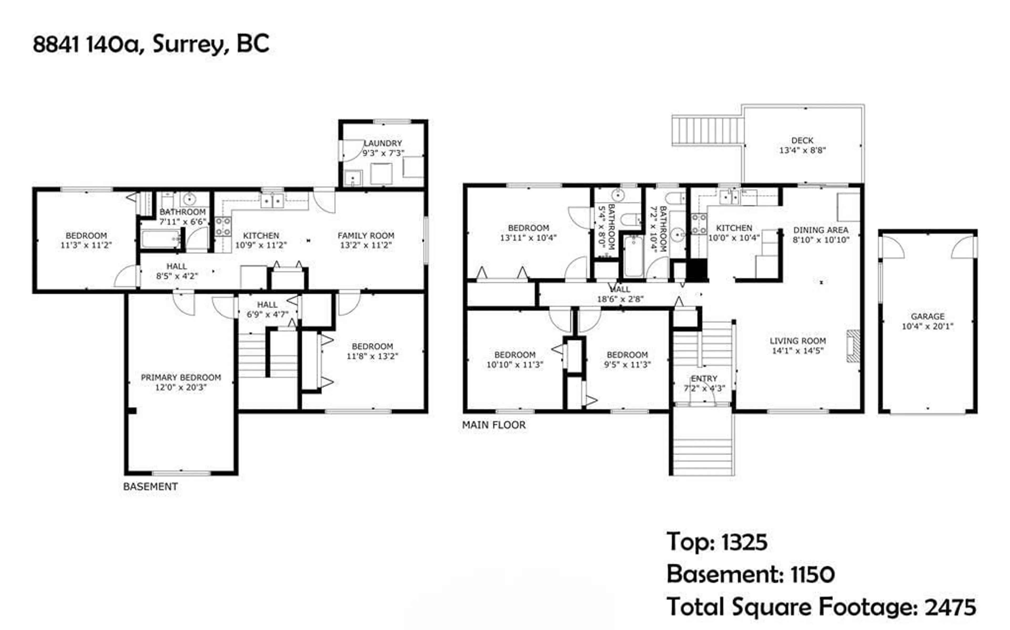 Floor plan for 8841 140A STREET, Surrey British Columbia V3V7H1