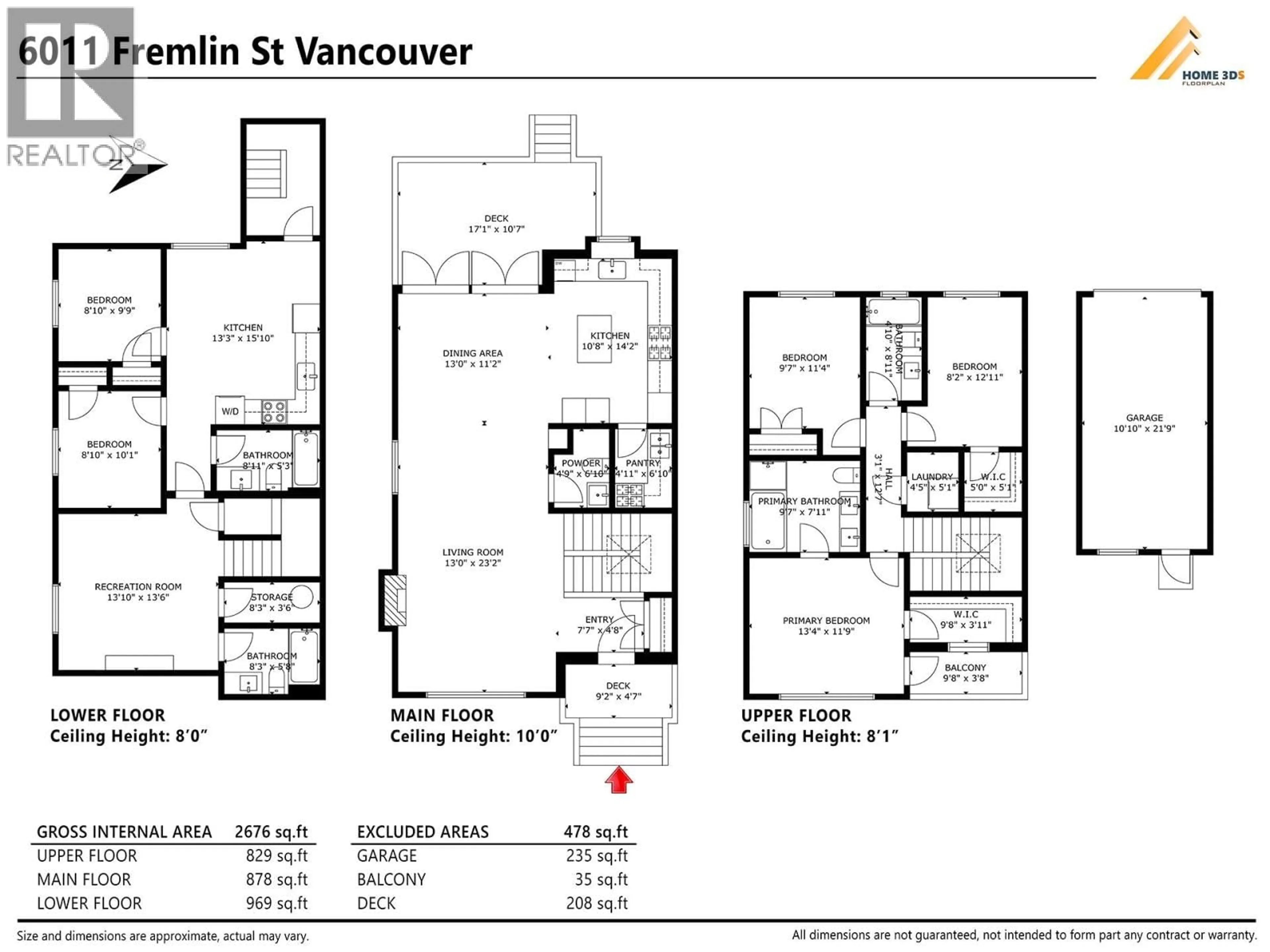 Floor plan for 6011 FREMLIN STREET, Vancouver British Columbia V5Z3W8