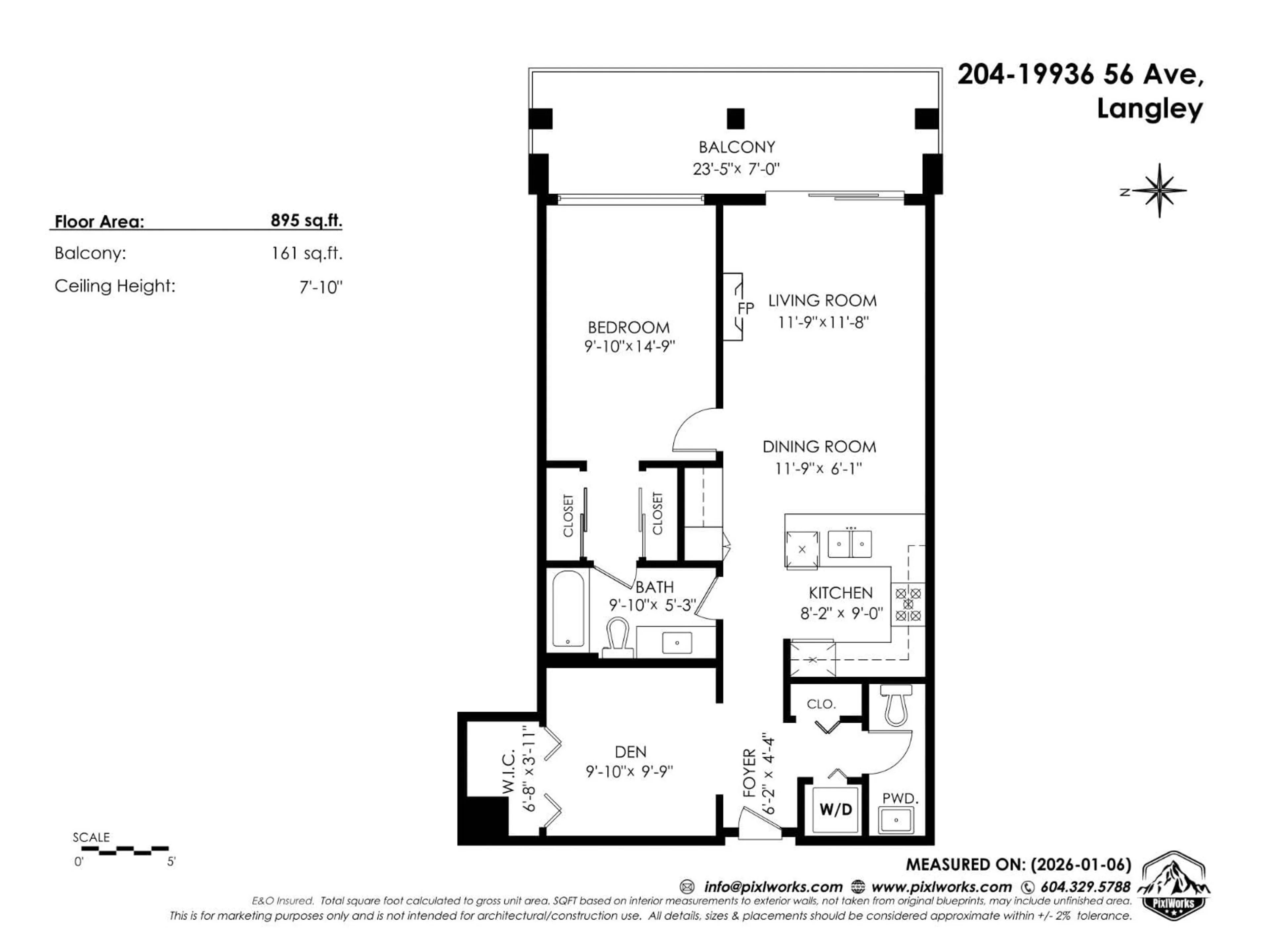 Floor plan for 204 - 19936 56 AVENUE, Langley British Columbia V3A0E1