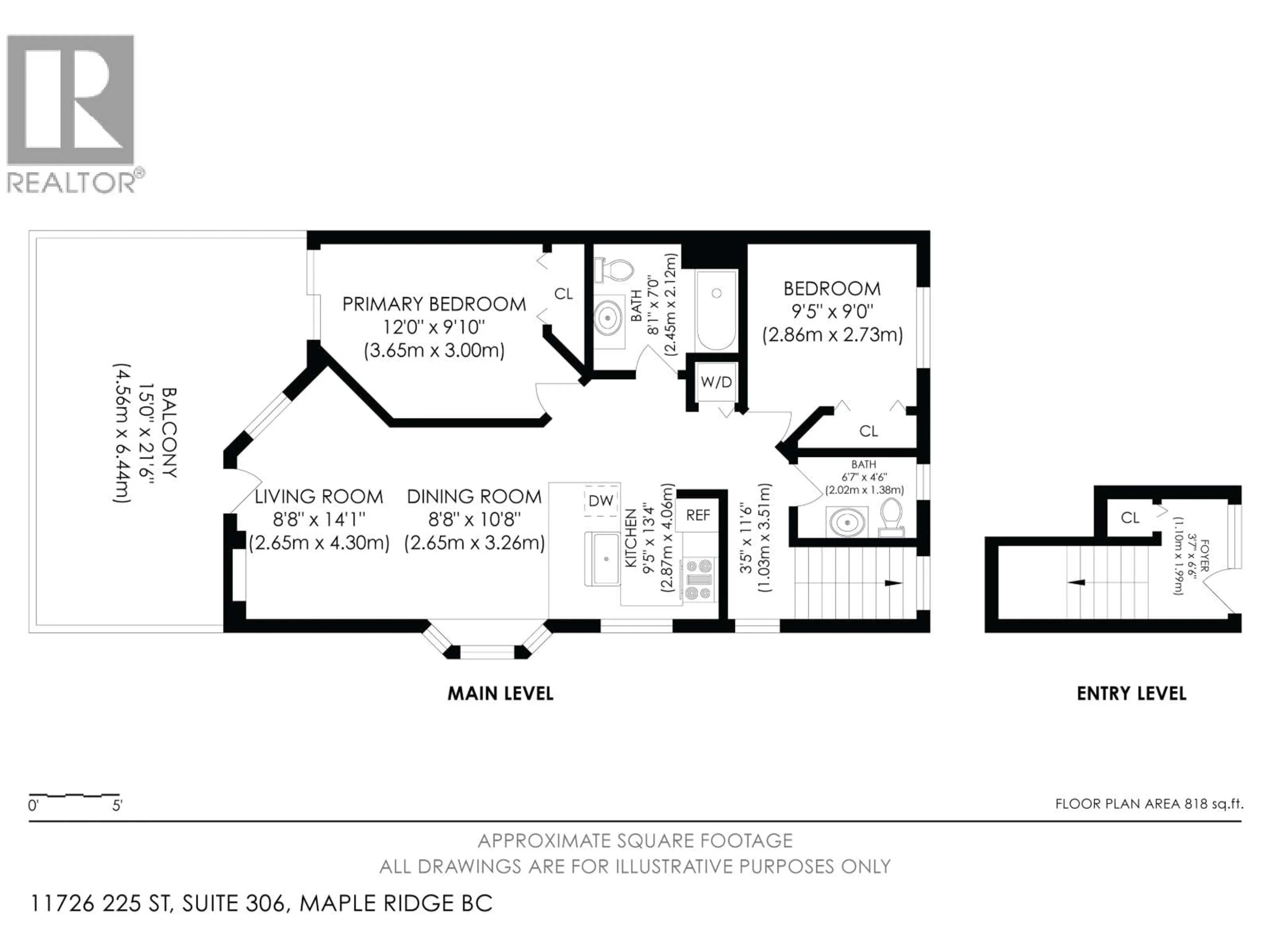 Floor plan for 306 - 11726 225 STREET, Maple Ridge British Columbia V2X6E4
