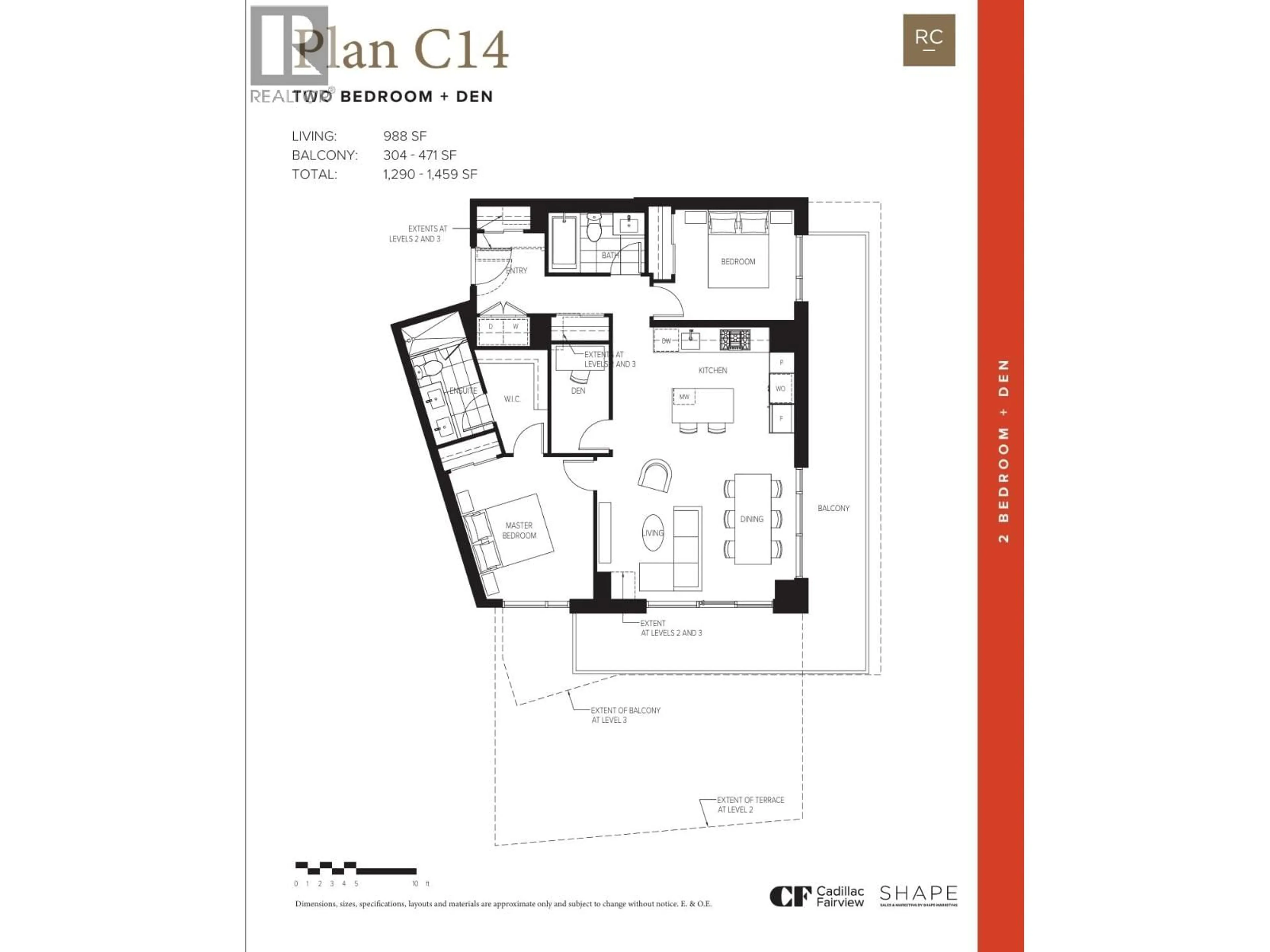 Floor plan for 805 - 6200 MINORU BOULEVARD, Richmond British Columbia V6Y0M9
