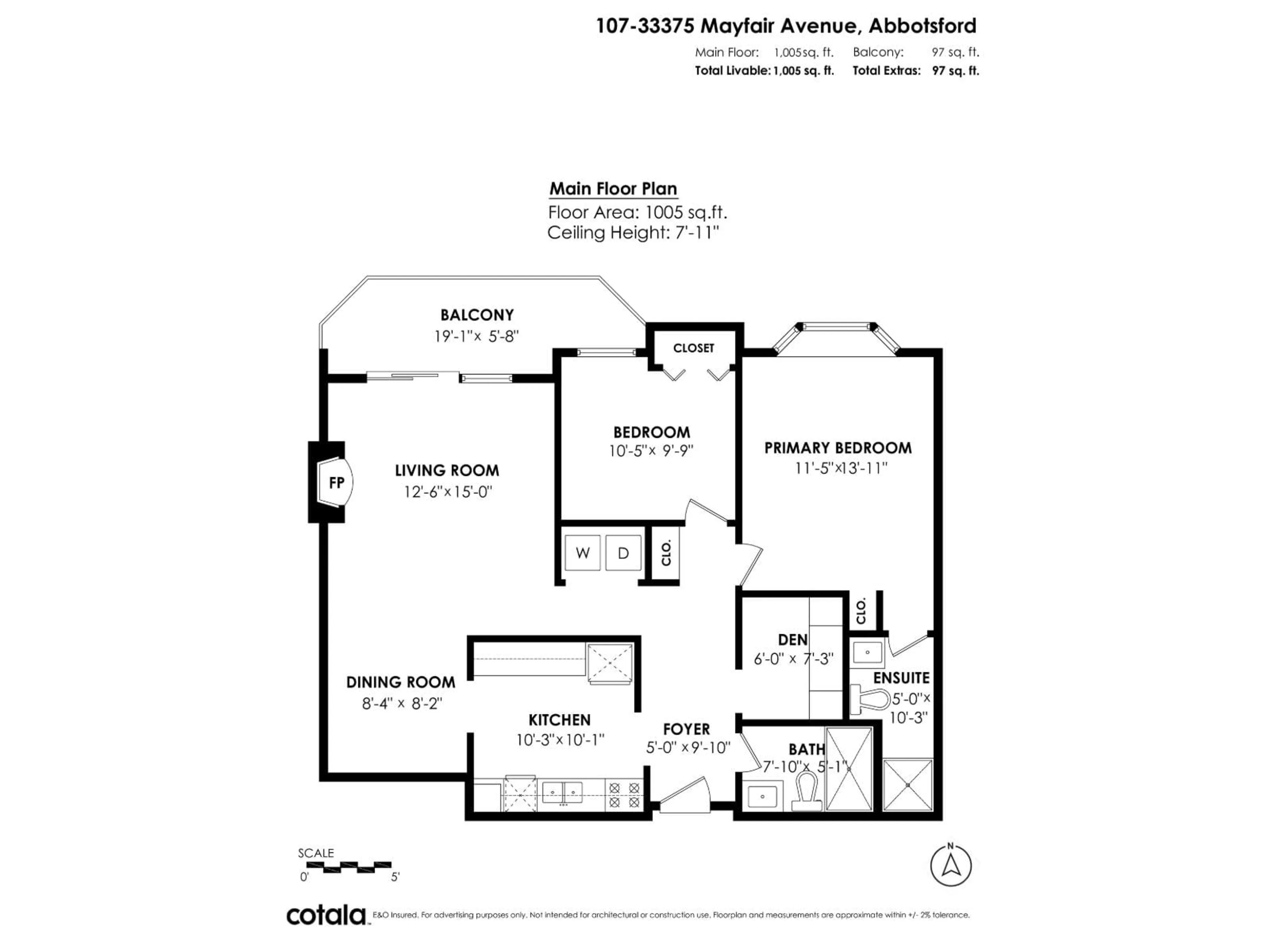 Floor plan for 107 - 33375 MAYFAIR AVENUE, Abbotsford British Columbia V2S1P4