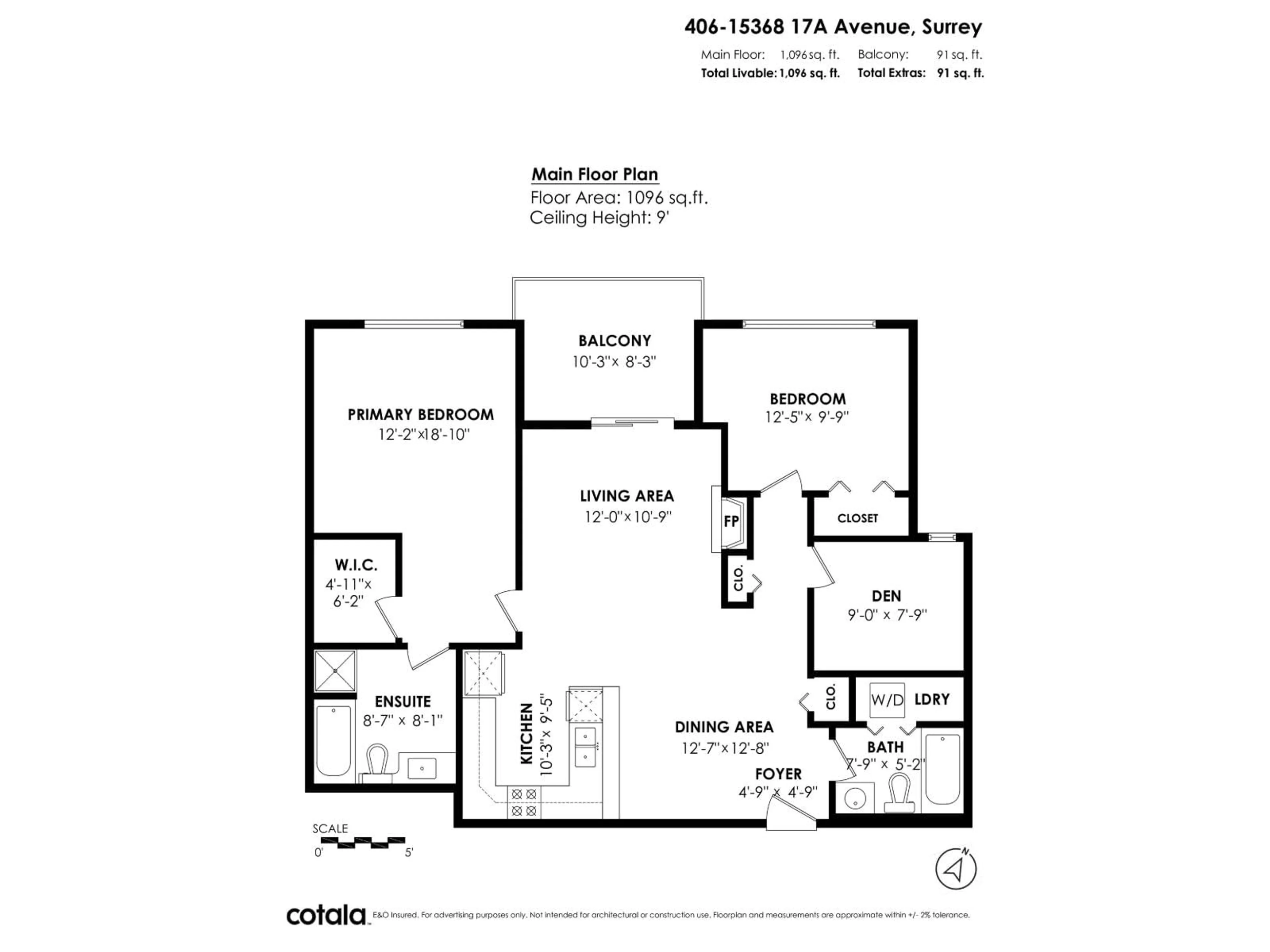 Floor plan for 406 - 15368 17A AVENUE, Surrey British Columbia V4A1V3