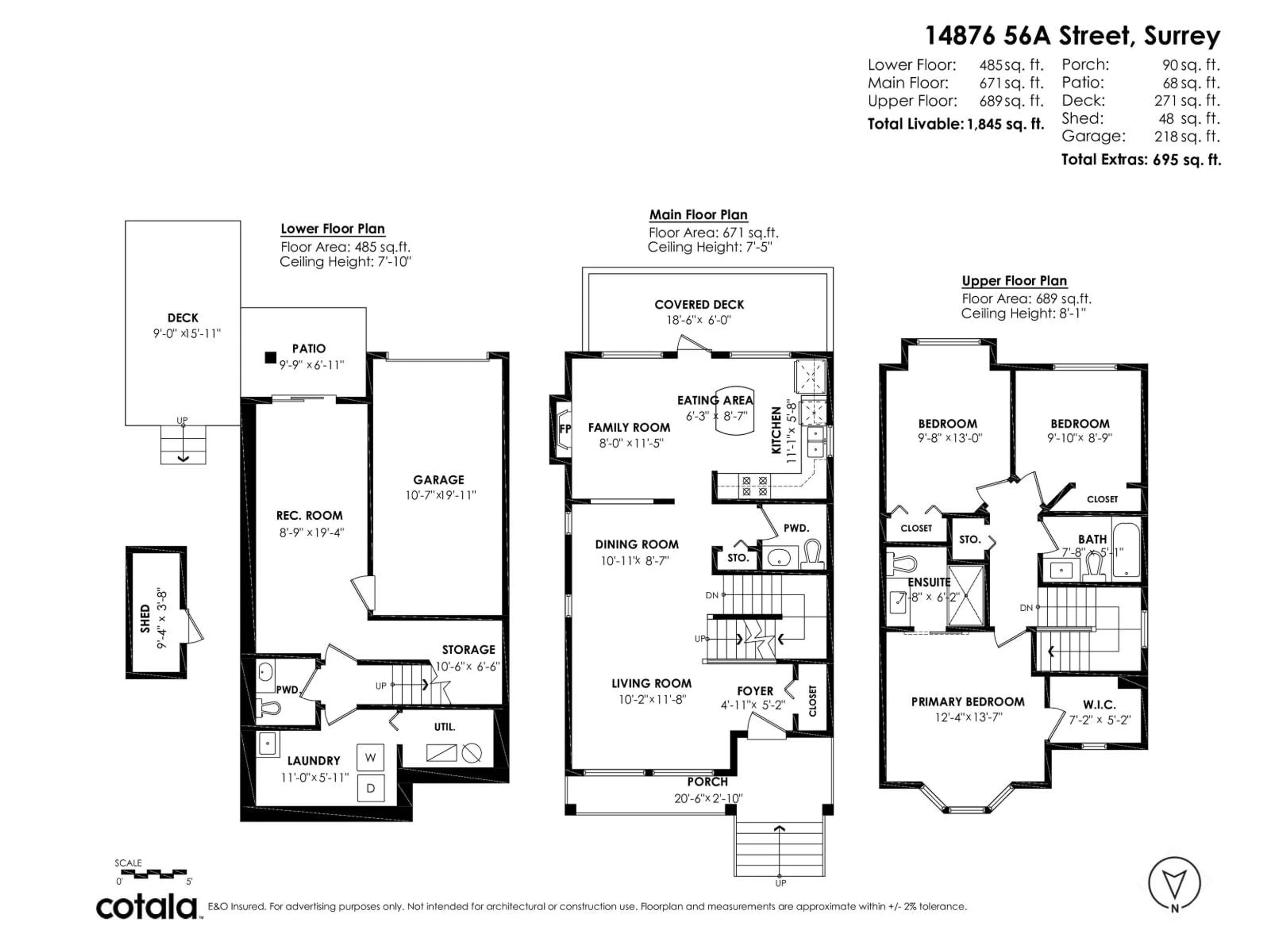 Floor plan for 14876 56A AVENUE, Surrey British Columbia V3S8X1