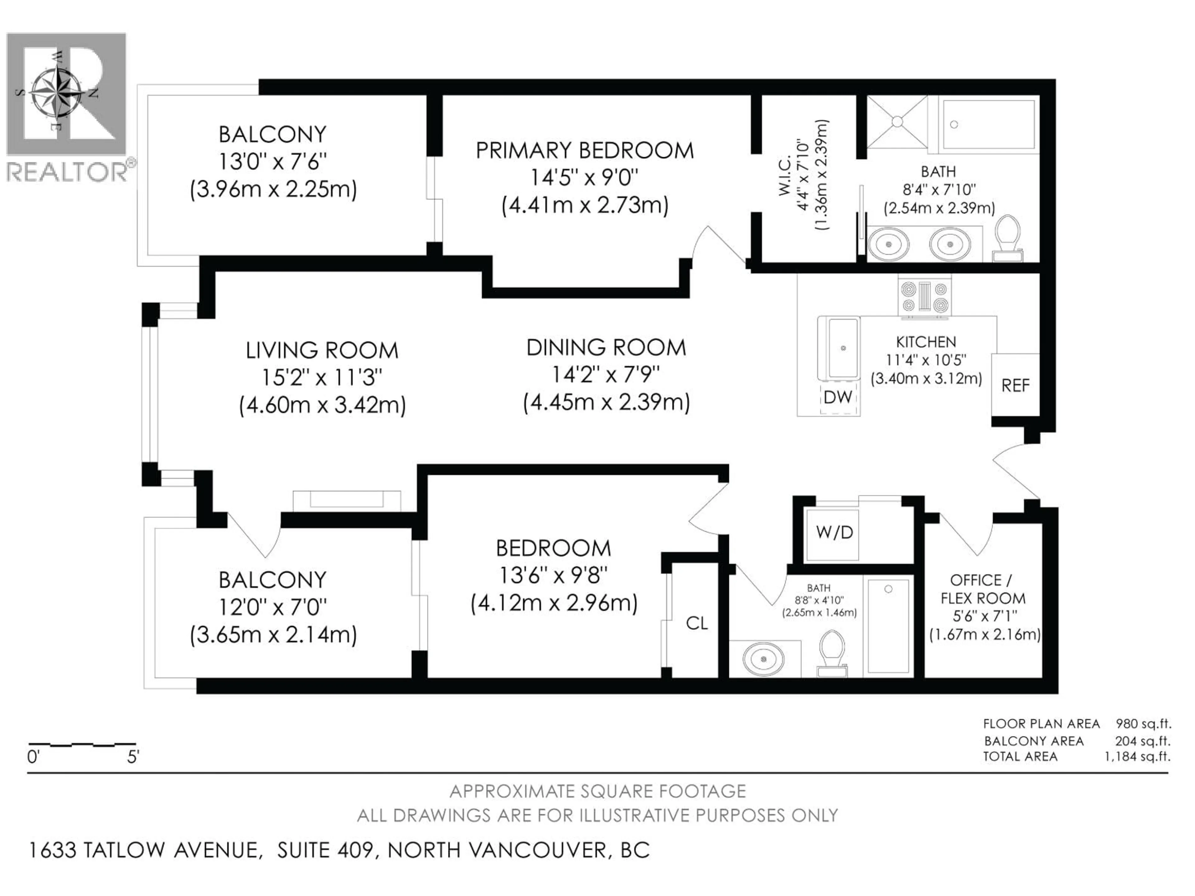 Floor plan for 409 - 1633 TATLOW AVENUE, North Vancouver British Columbia V7P2Z8